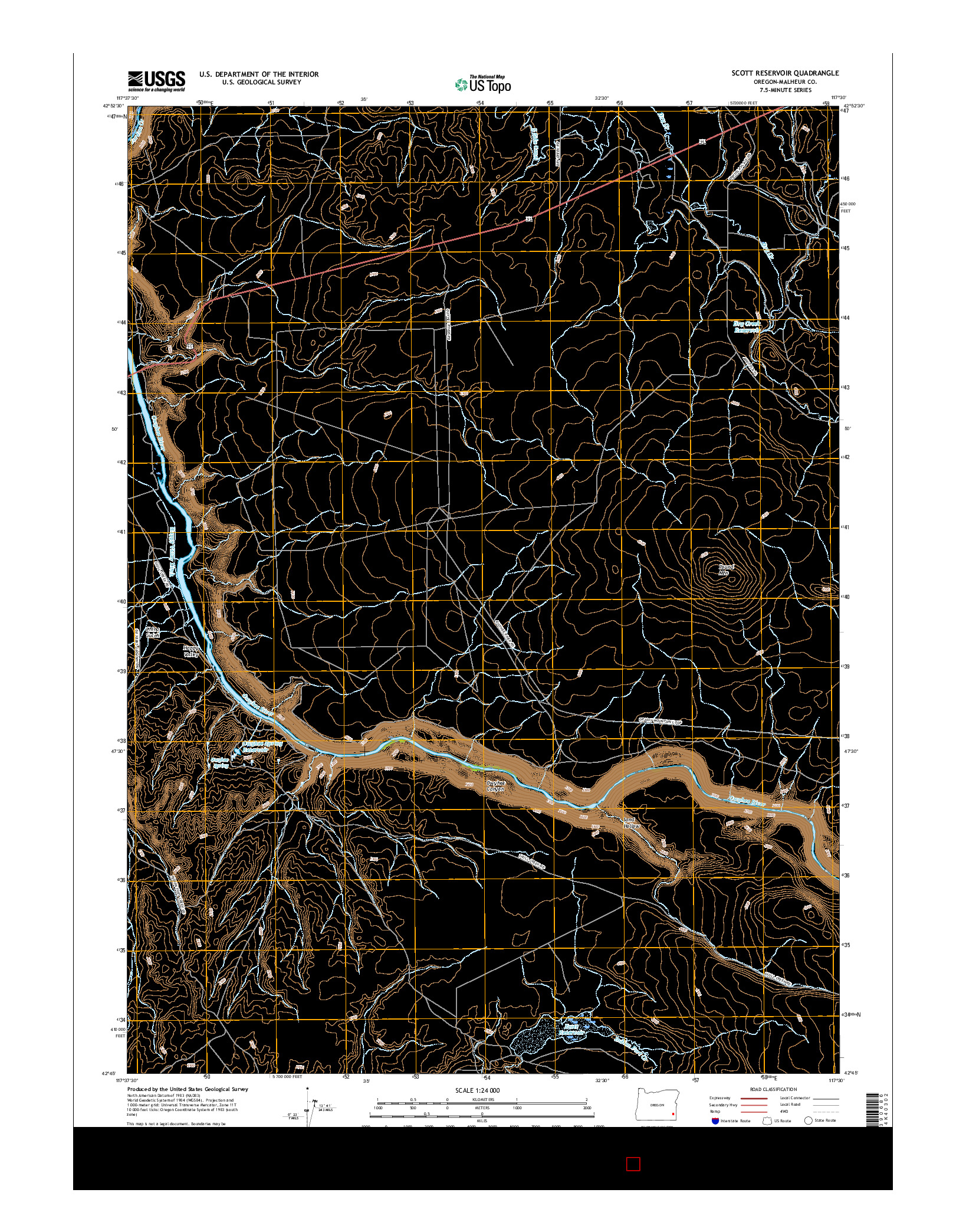 USGS US TOPO 7.5-MINUTE MAP FOR SCOTT RESERVOIR, OR 2017