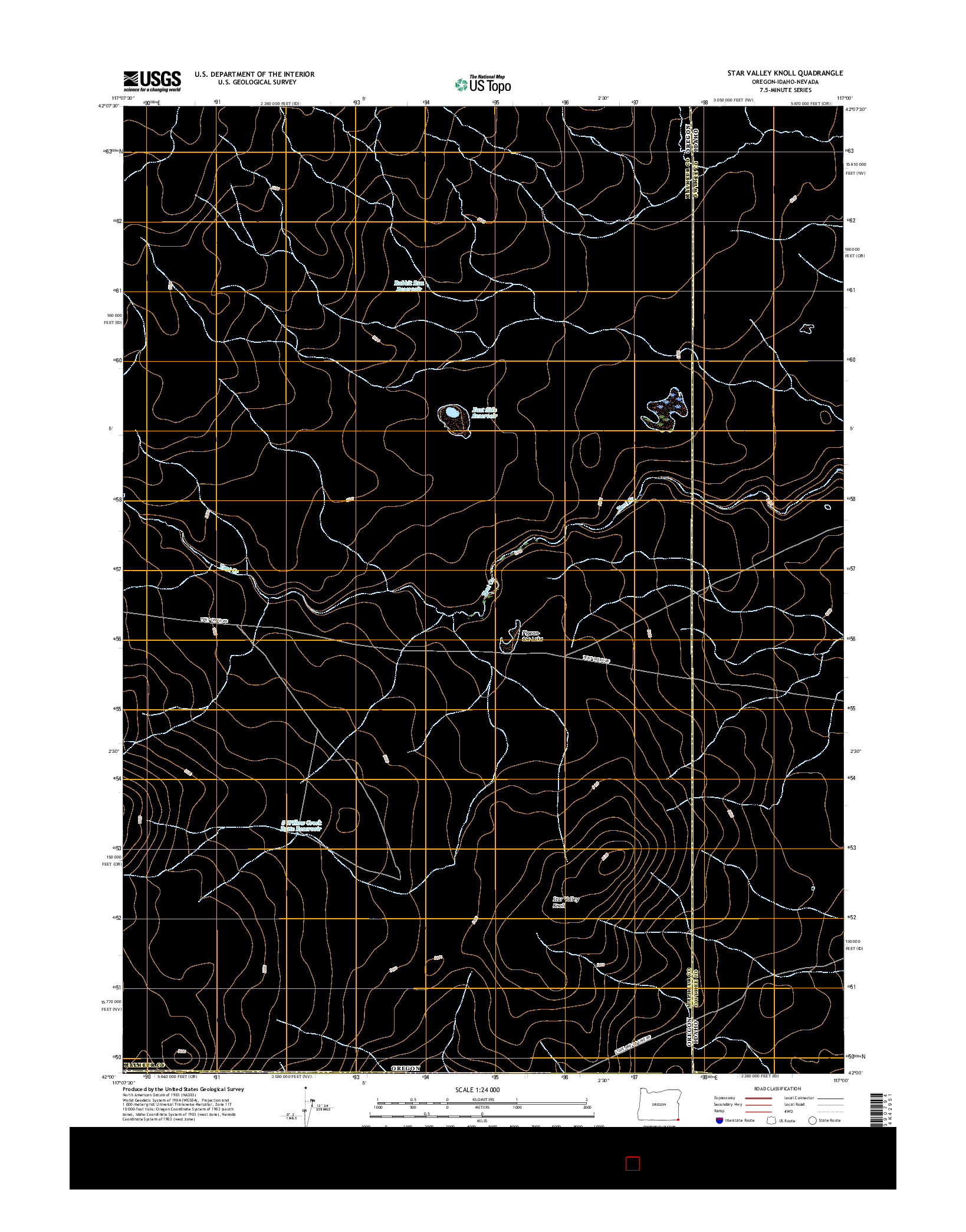 USGS US TOPO 7.5-MINUTE MAP FOR STAR VALLEY KNOLL, OR-ID-NV 2017