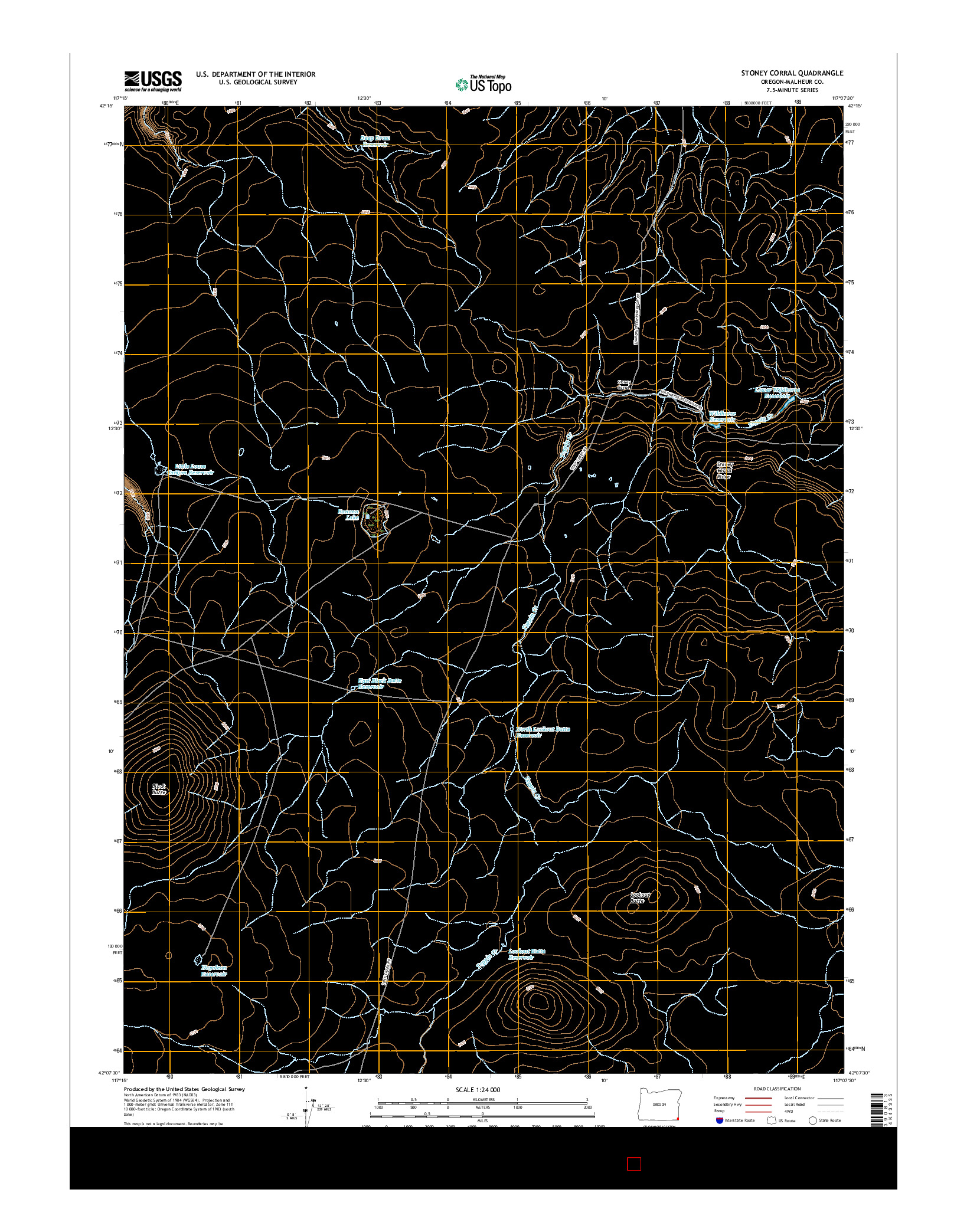 USGS US TOPO 7.5-MINUTE MAP FOR STONEY CORRAL, OR 2017