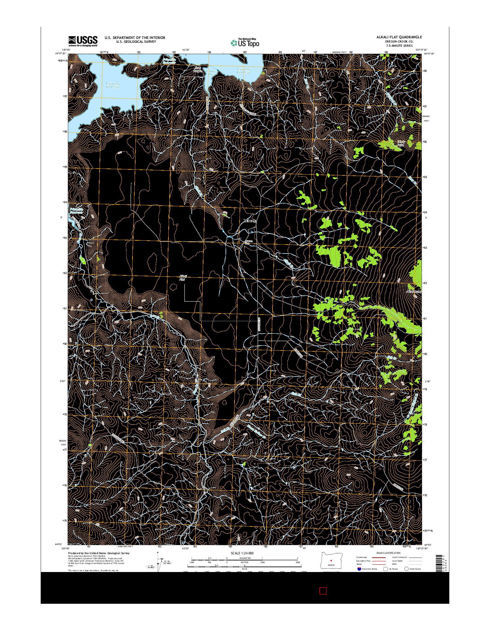 USGS US TOPO 7.5-MINUTE MAP FOR ALKALI FLAT, OR 2017