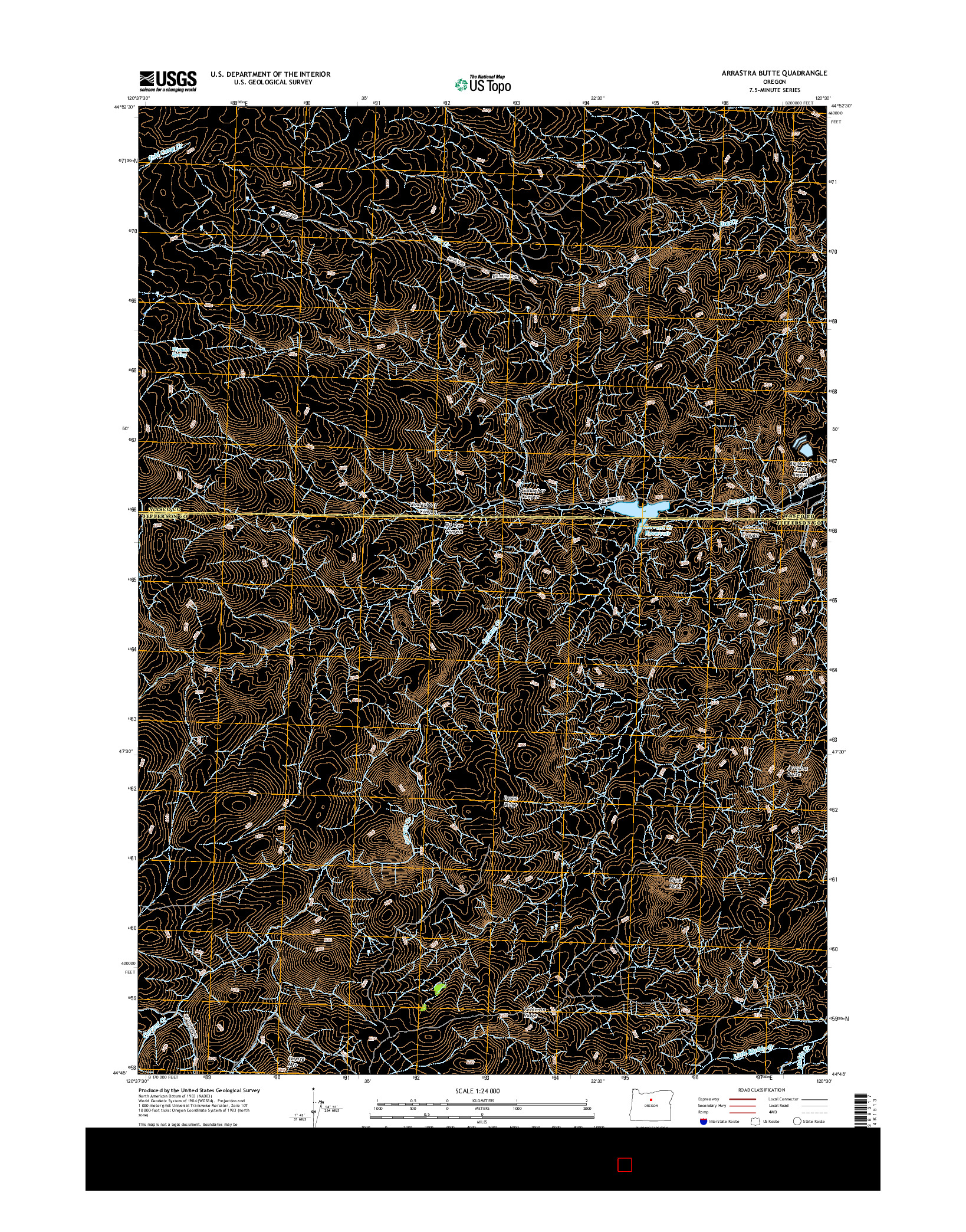 USGS US TOPO 7.5-MINUTE MAP FOR ARRASTRA BUTTE, OR 2017