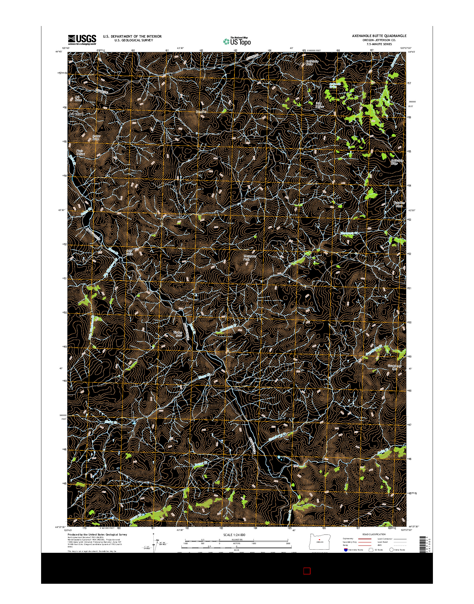 USGS US TOPO 7.5-MINUTE MAP FOR AXEHANDLE BUTTE, OR 2017