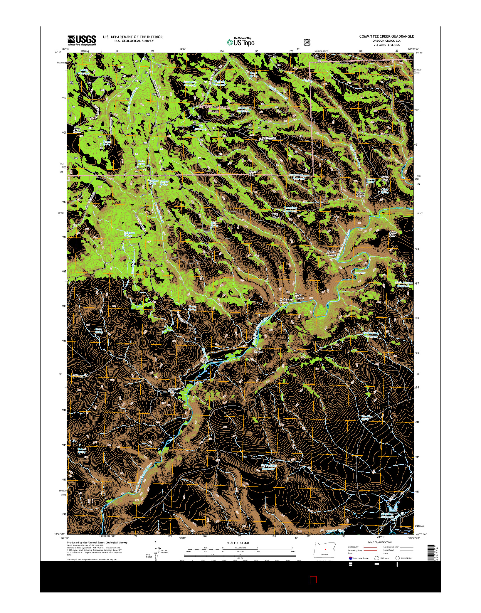 USGS US TOPO 7.5-MINUTE MAP FOR COMMITTEE CREEK, OR 2017