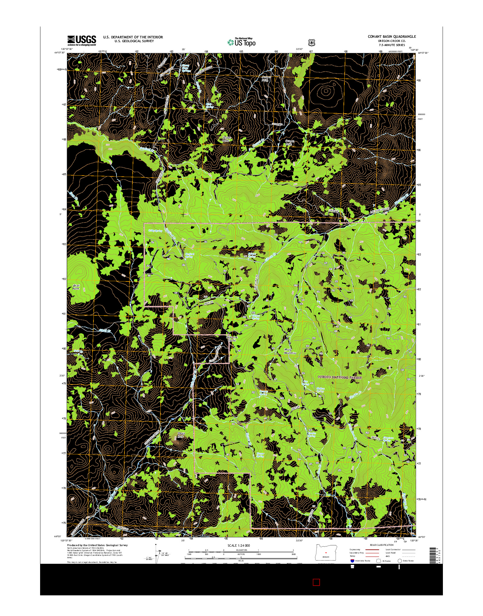 USGS US TOPO 7.5-MINUTE MAP FOR CONANT BASIN, OR 2017