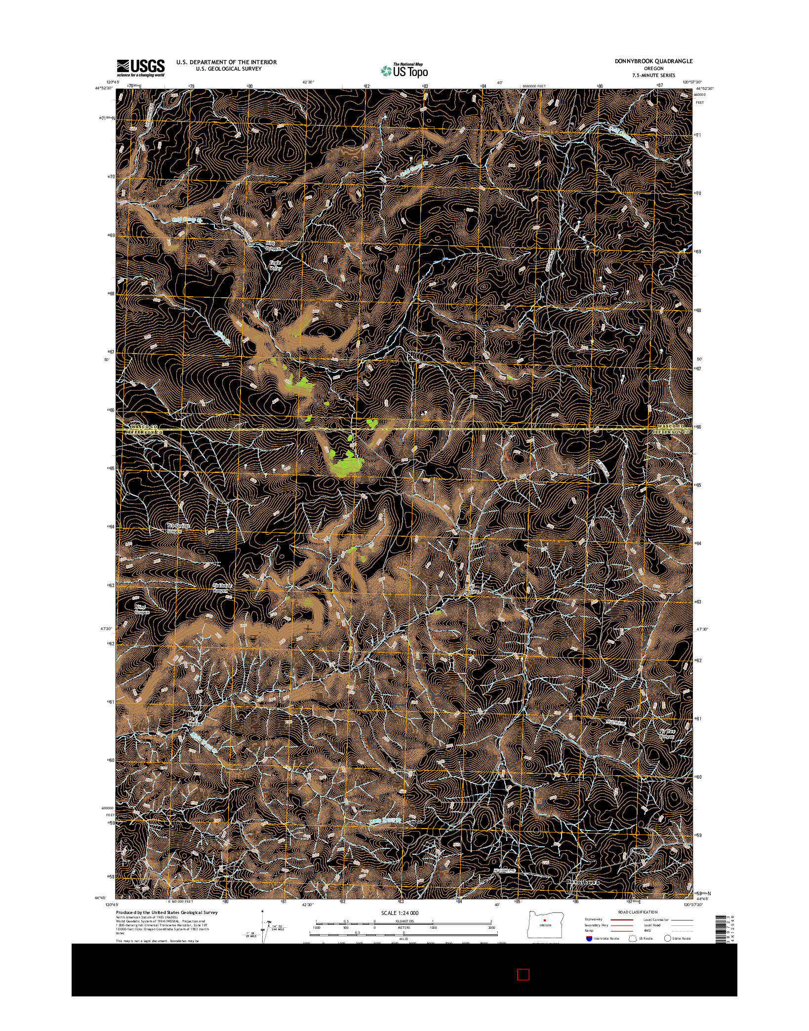 USGS US TOPO 7.5-MINUTE MAP FOR DONNYBROOK, OR 2017
