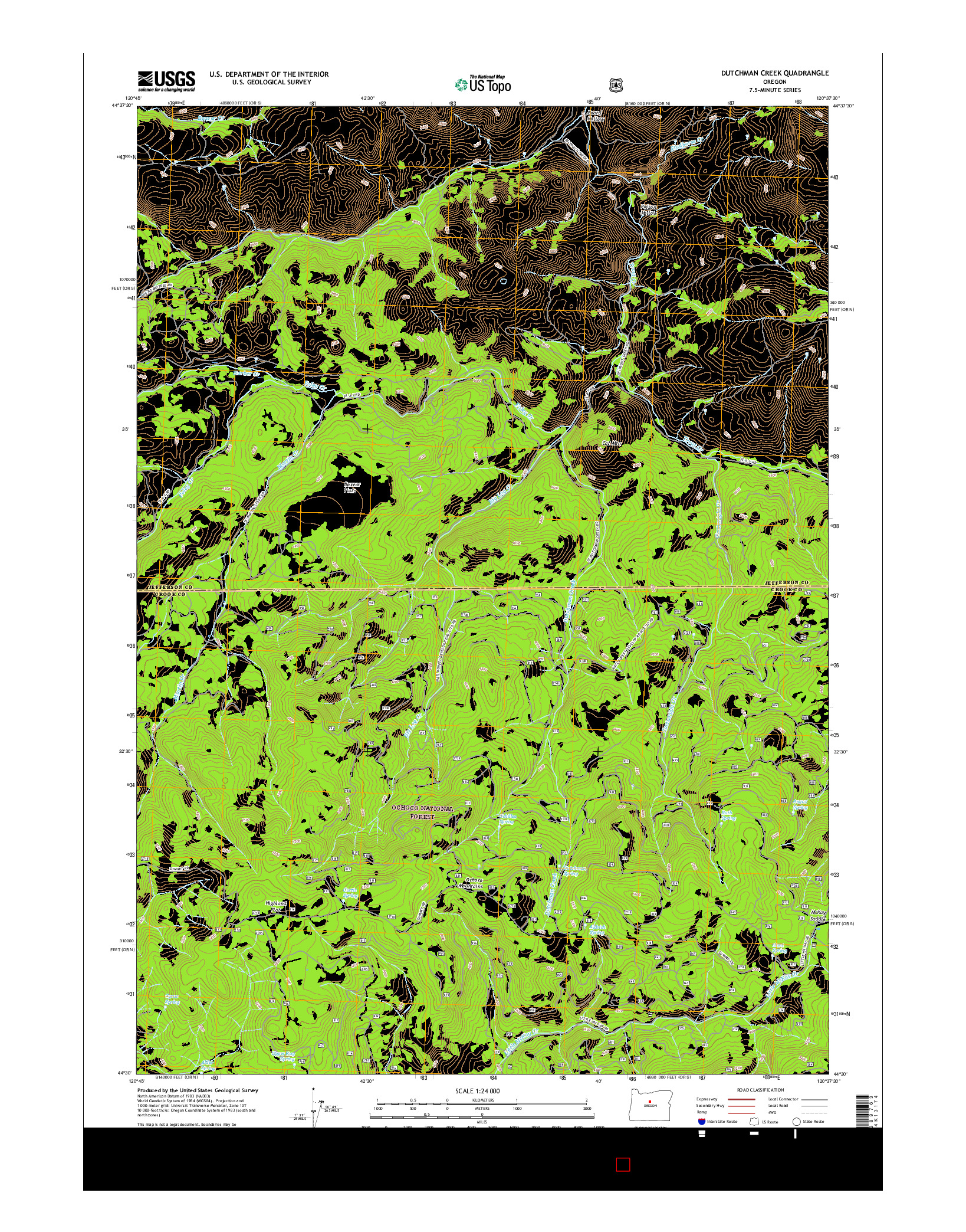 USGS US TOPO 7.5-MINUTE MAP FOR DUTCHMAN CREEK, OR 2017