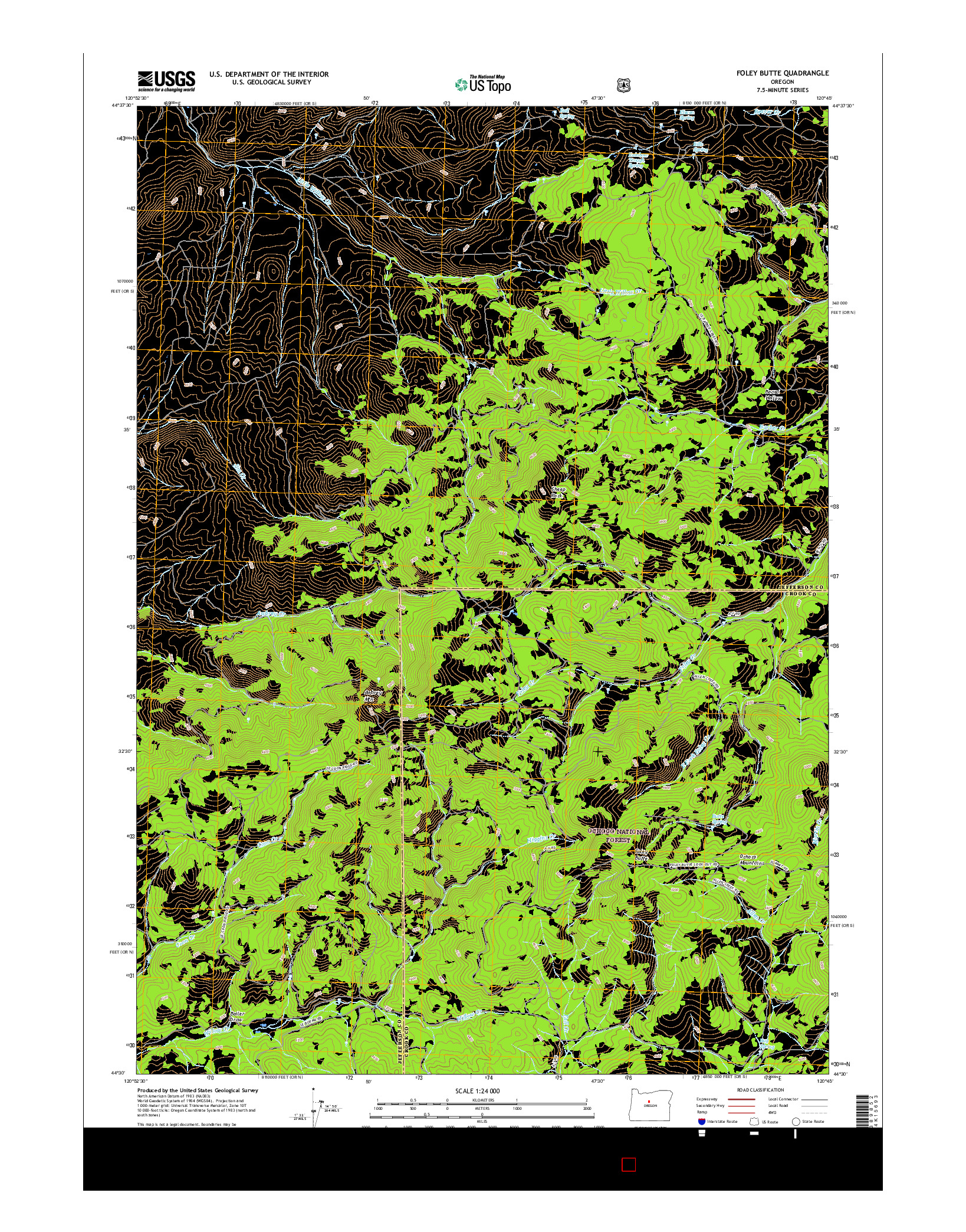 USGS US TOPO 7.5-MINUTE MAP FOR FOLEY BUTTE, OR 2017