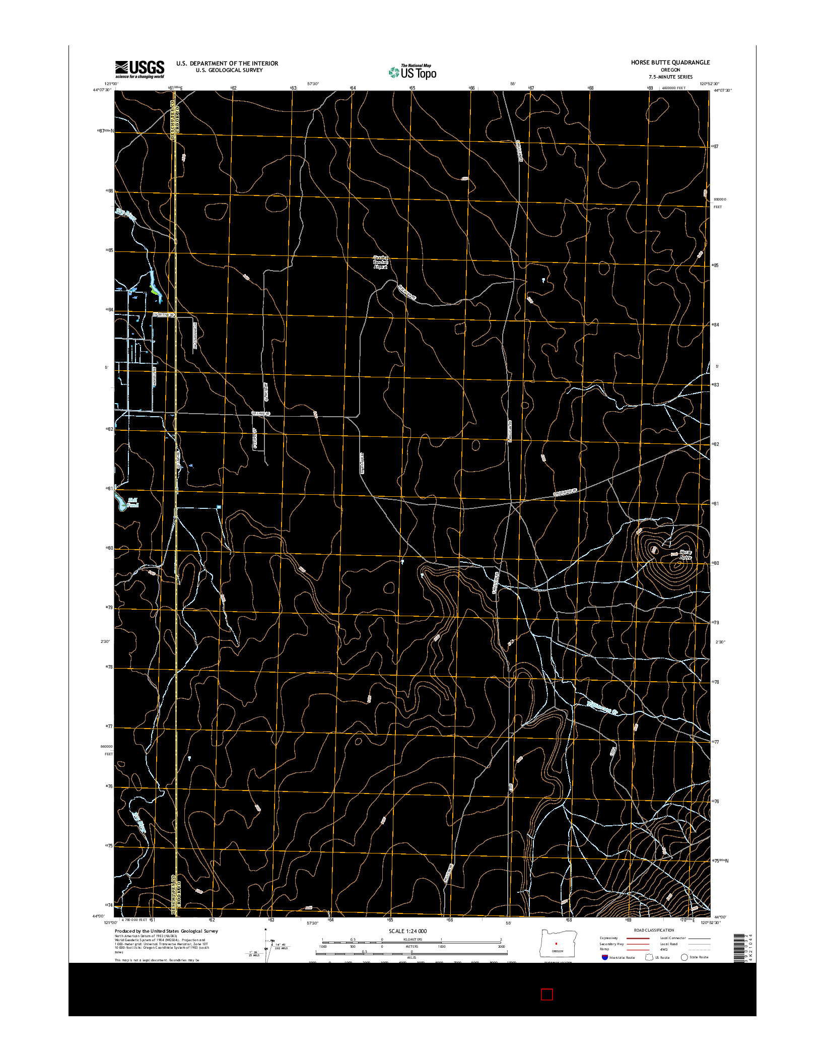 USGS US TOPO 7.5-MINUTE MAP FOR HORSE BUTTE, OR 2017