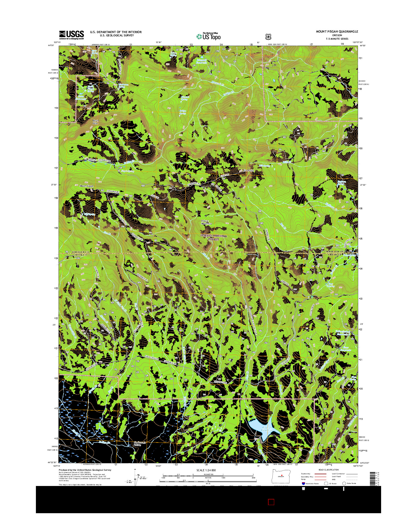 USGS US TOPO 7.5-MINUTE MAP FOR MOUNT PISGAH, OR 2017