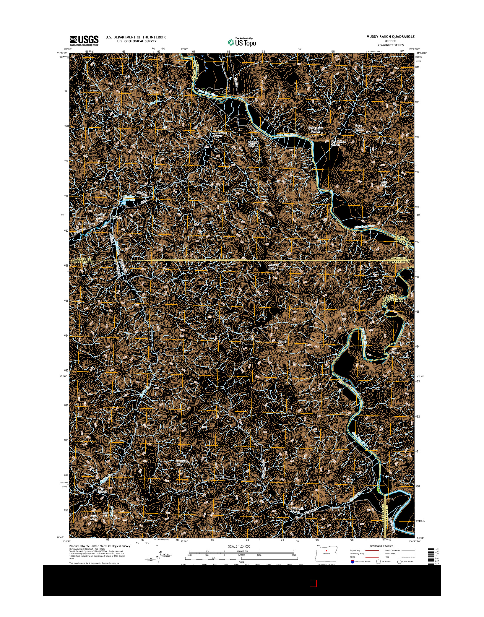USGS US TOPO 7.5-MINUTE MAP FOR MUDDY RANCH, OR 2017