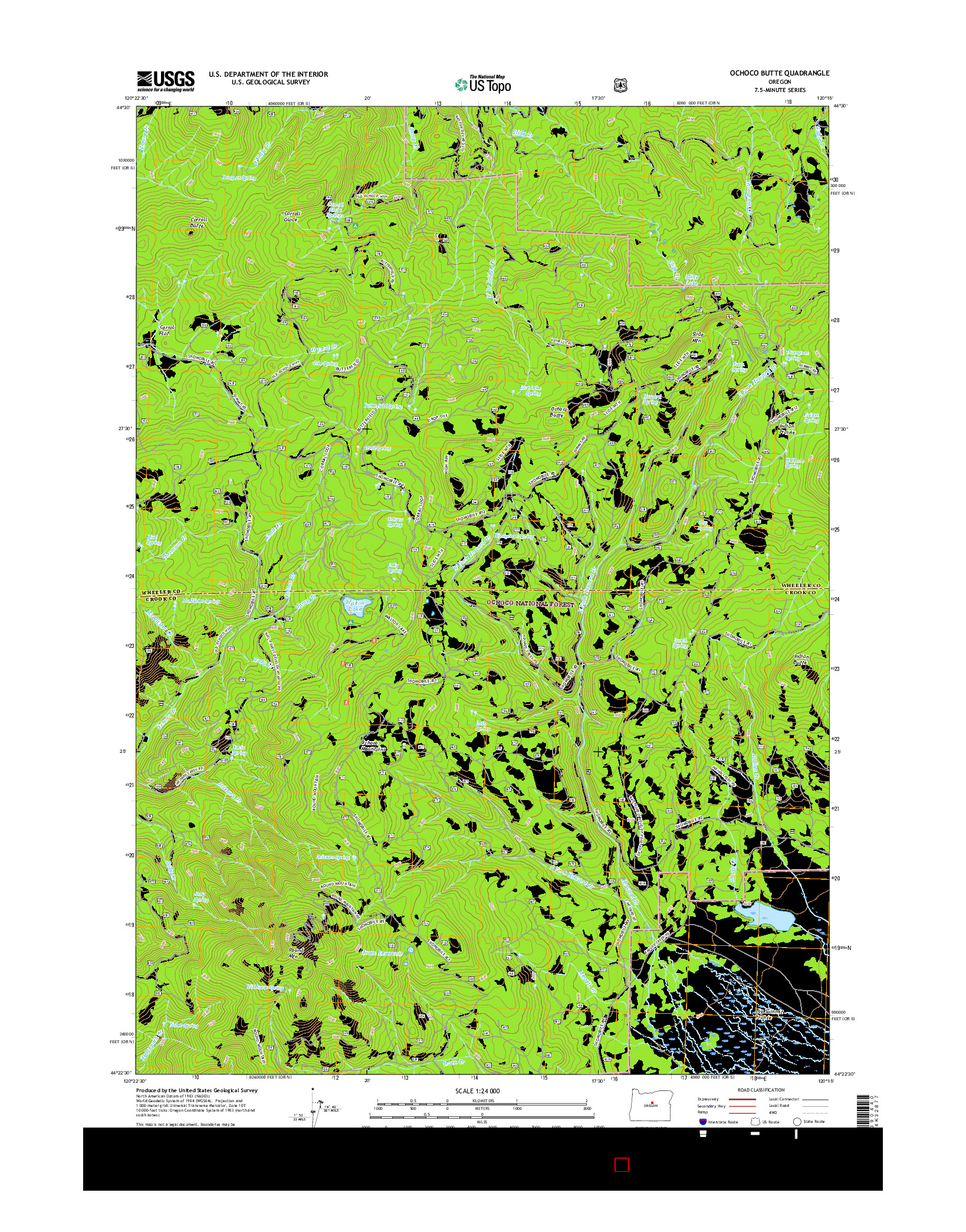 USGS US TOPO 7.5-MINUTE MAP FOR OCHOCO BUTTE, OR 2017