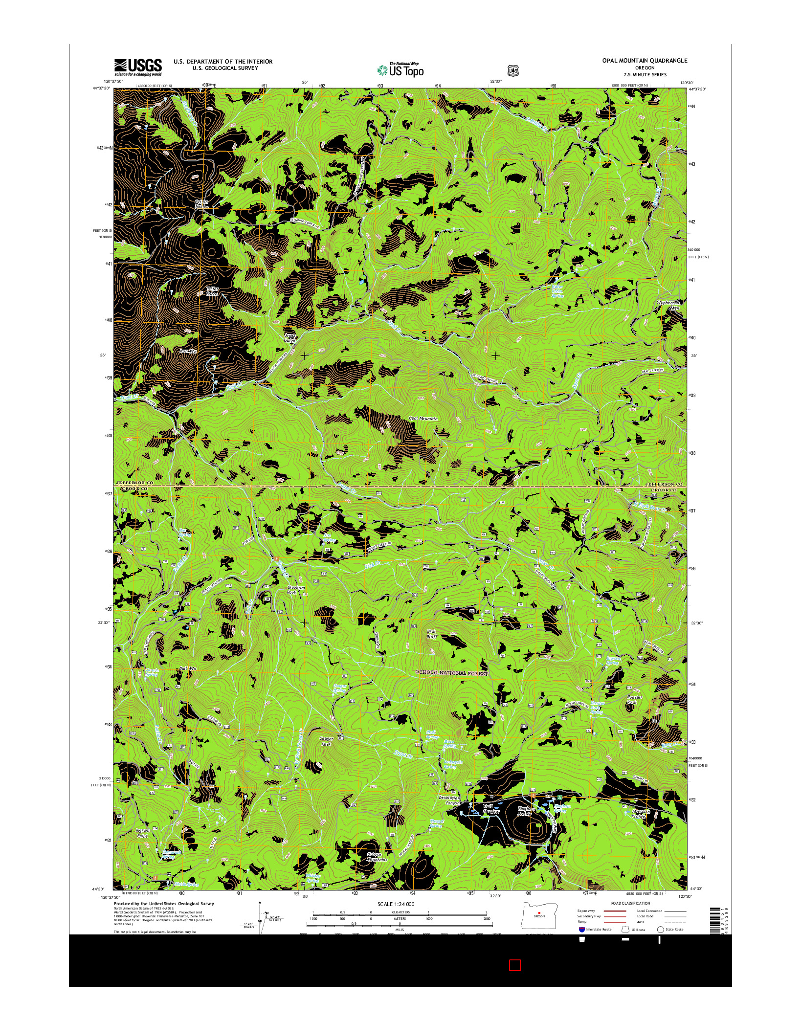 USGS US TOPO 7.5-MINUTE MAP FOR OPAL MOUNTAIN, OR 2017