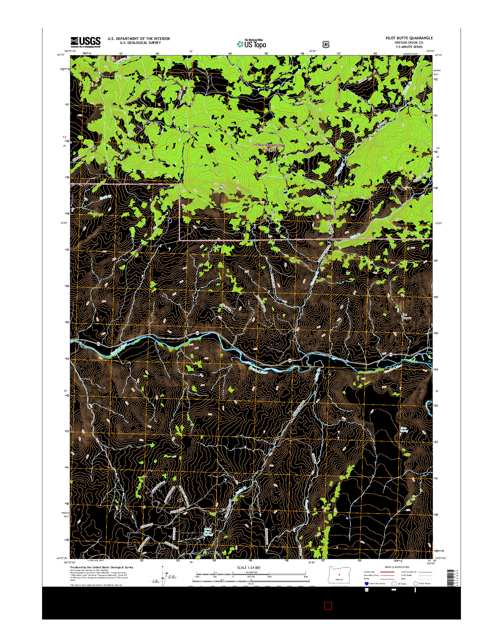 USGS US TOPO 7.5-MINUTE MAP FOR PILOT BUTTE, OR 2017
