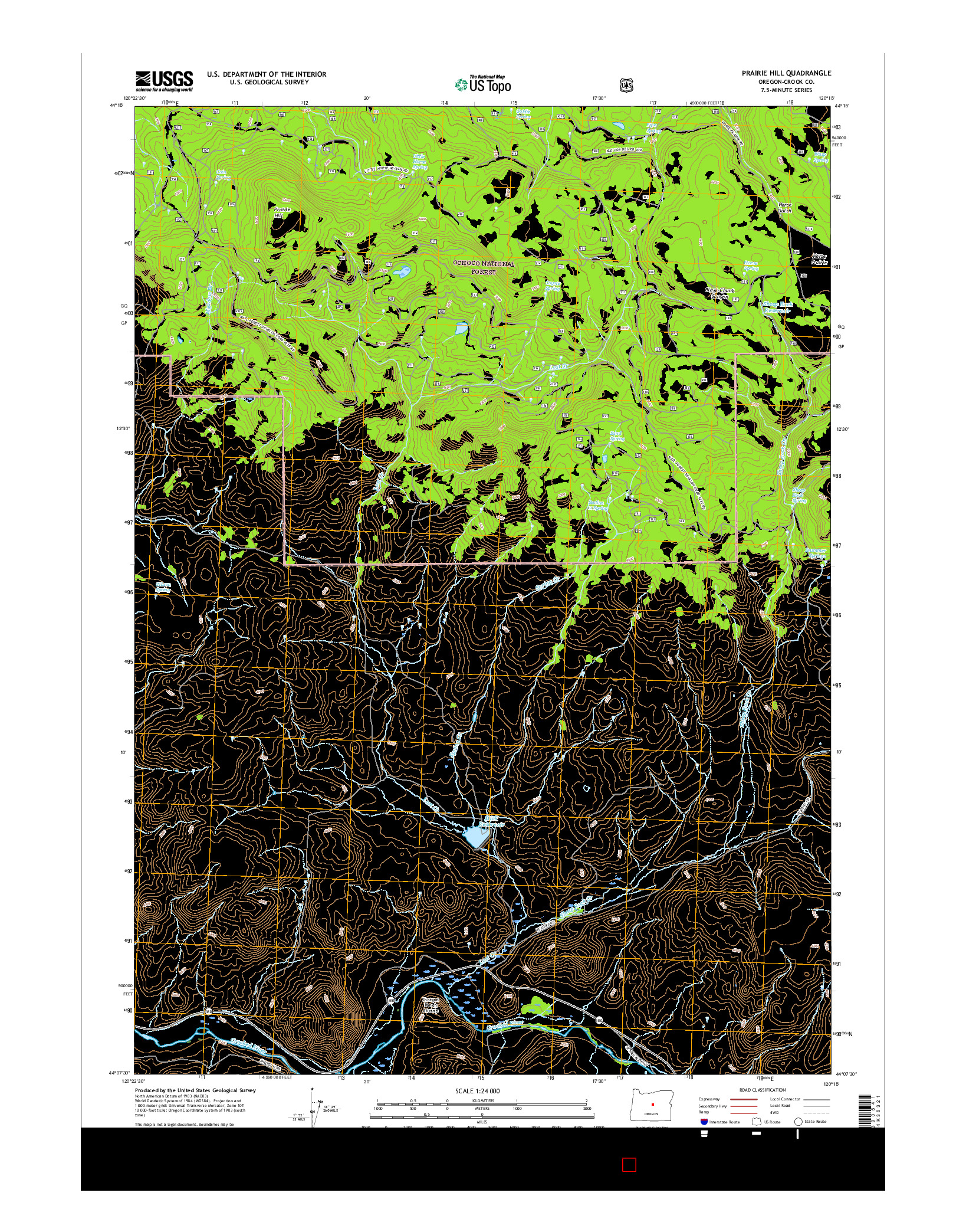 USGS US TOPO 7.5-MINUTE MAP FOR PRAIRIE HILL, OR 2017