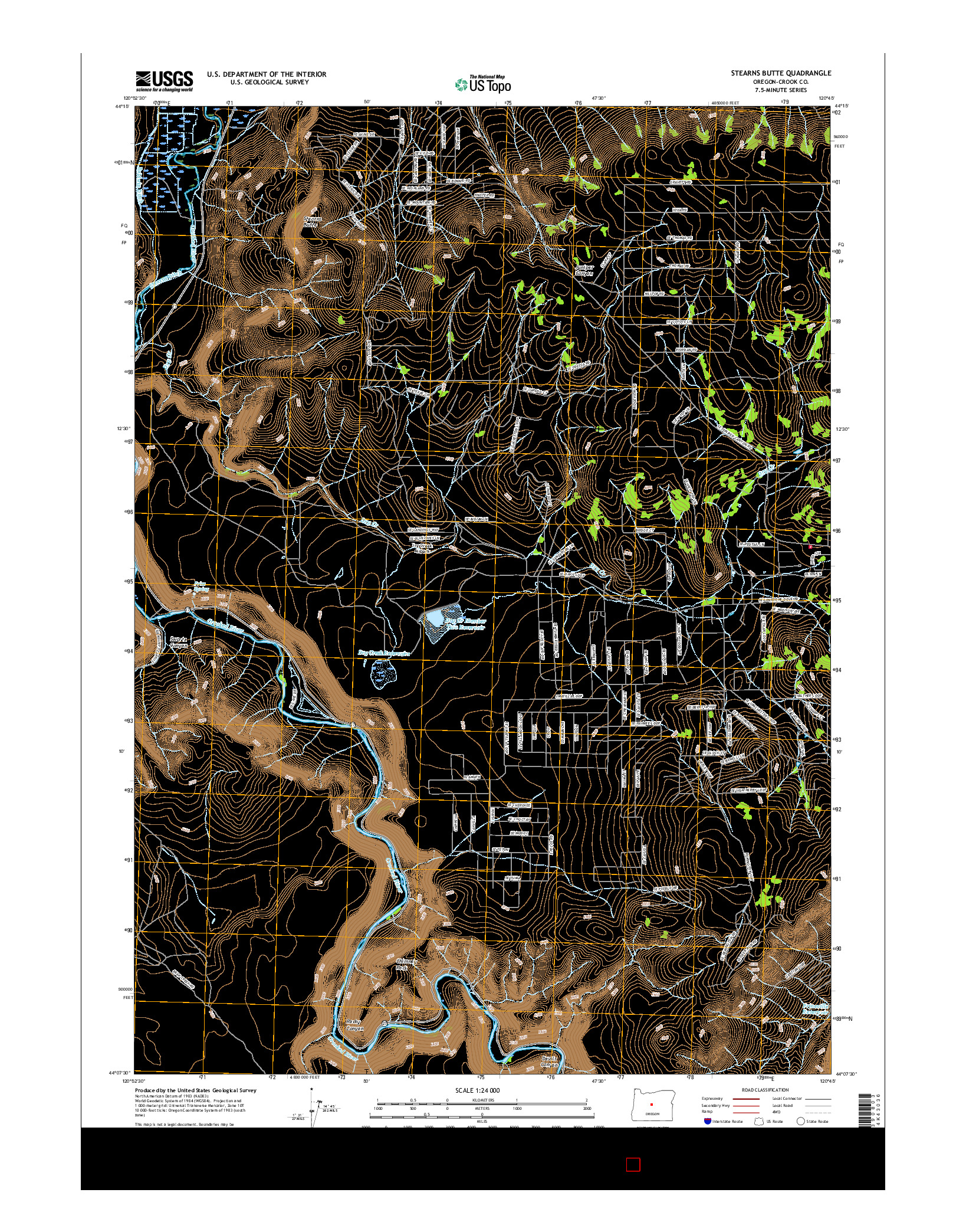 USGS US TOPO 7.5-MINUTE MAP FOR STEARNS BUTTE, OR 2017