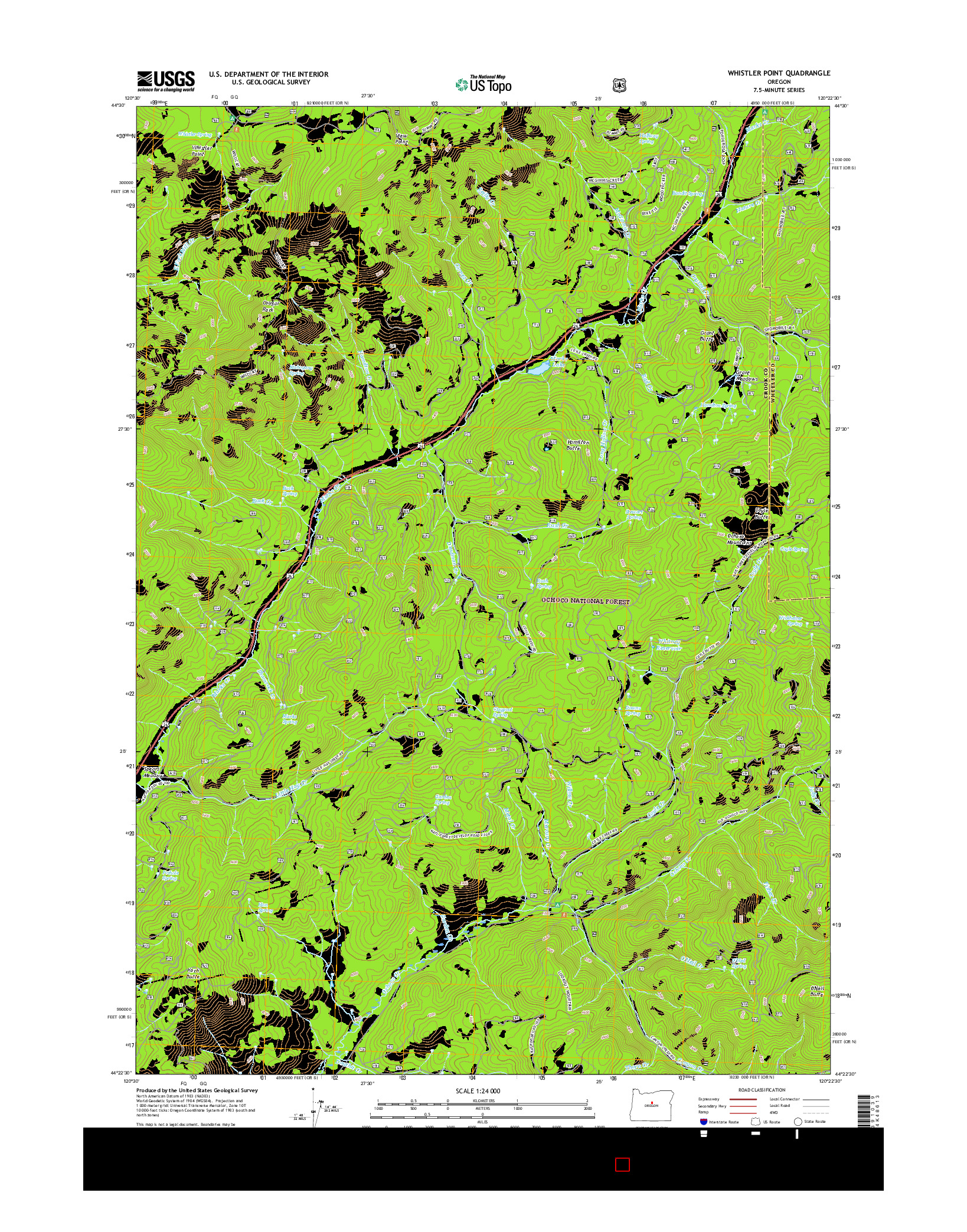 USGS US TOPO 7.5-MINUTE MAP FOR WHISTLER POINT, OR 2017