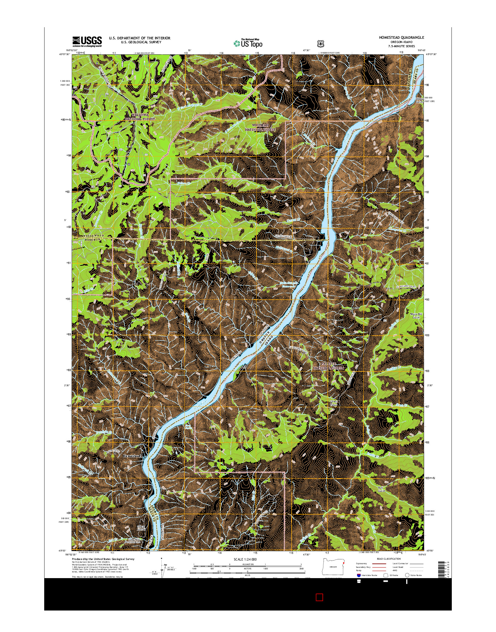 USGS US TOPO 7.5-MINUTE MAP FOR HOMESTEAD, OR-ID 2017
