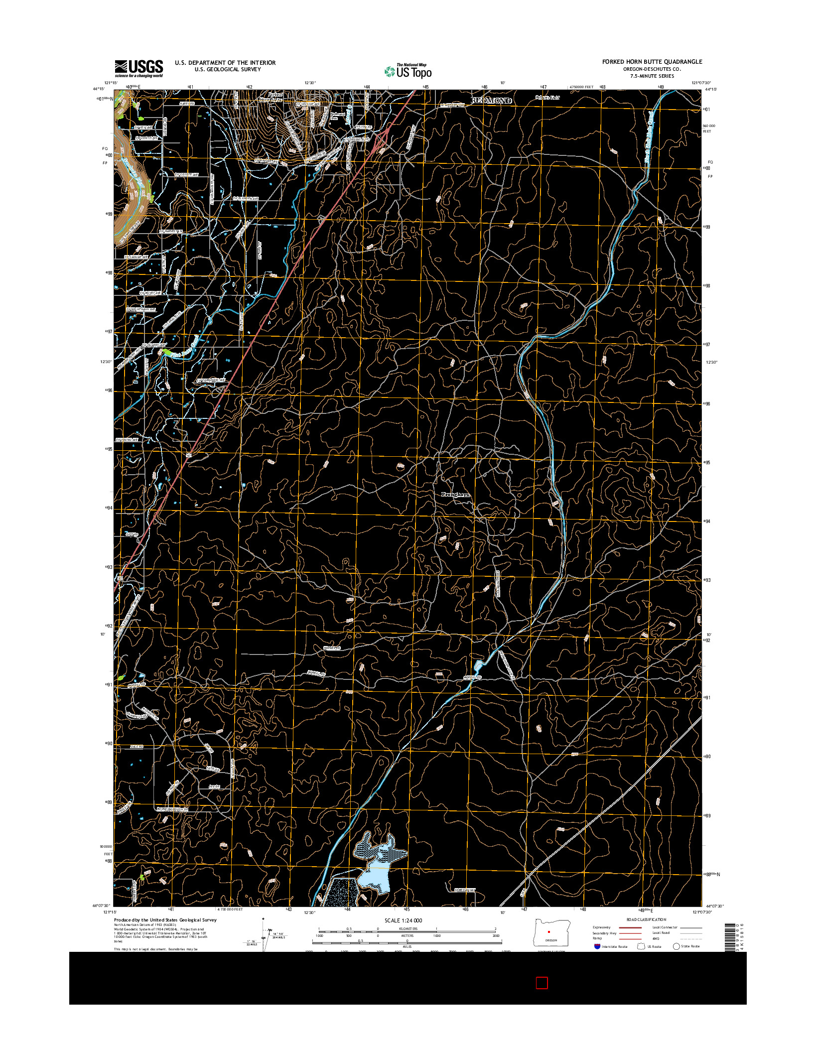 USGS US TOPO 7.5-MINUTE MAP FOR FORKED HORN BUTTE, OR 2017