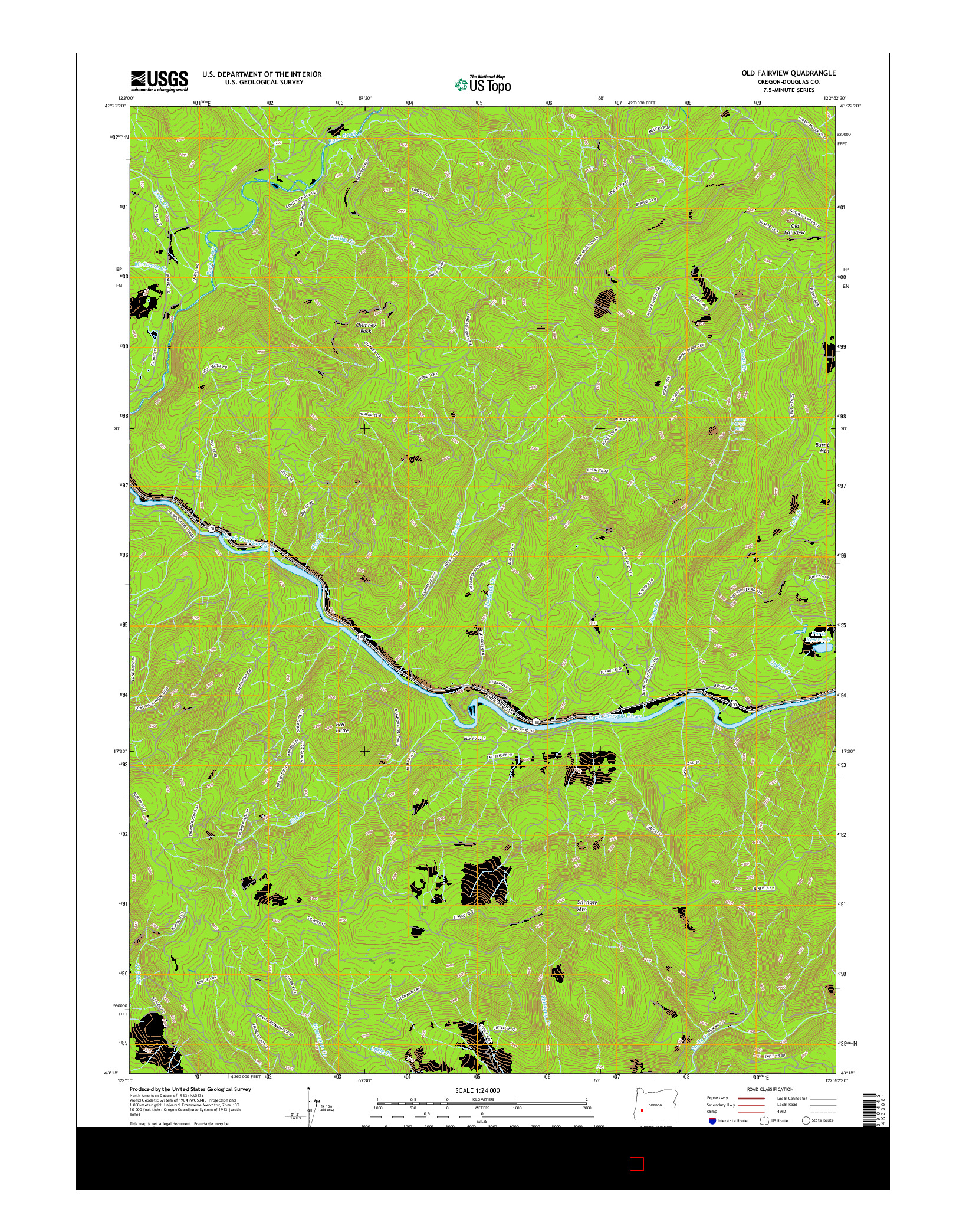 USGS US TOPO 7.5-MINUTE MAP FOR OLD FAIRVIEW, OR 2017