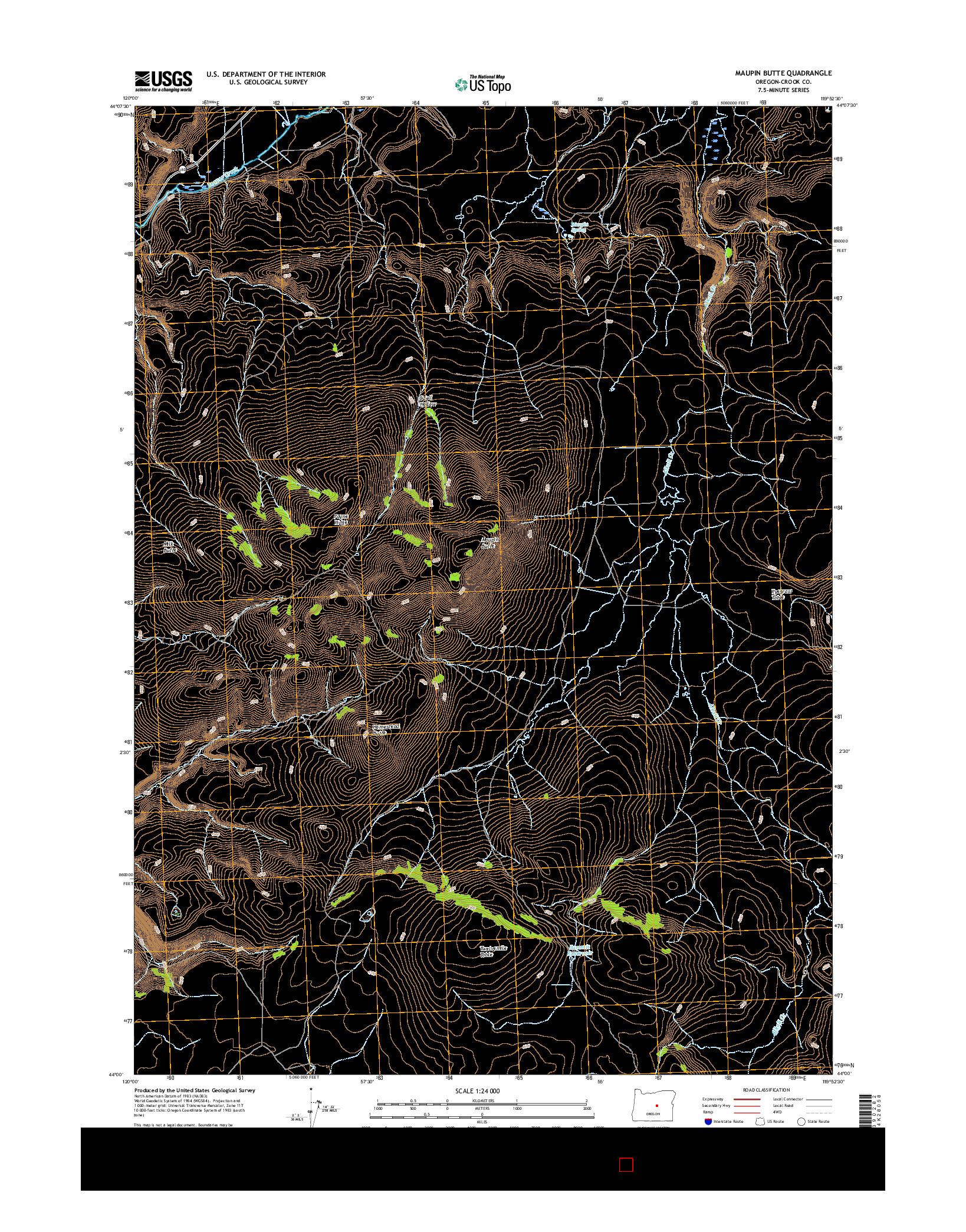 USGS US TOPO 7.5-MINUTE MAP FOR MAUPIN BUTTE, OR 2017