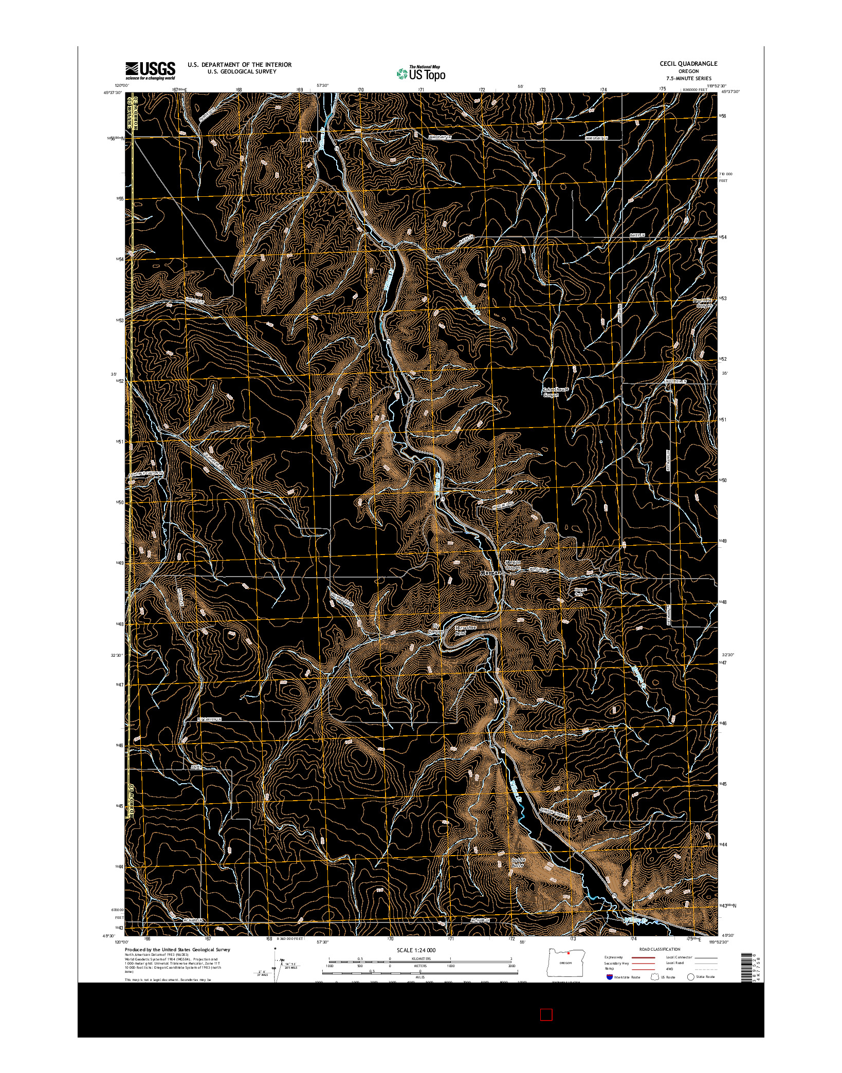 USGS US TOPO 7.5-MINUTE MAP FOR CECIL, OR 2017