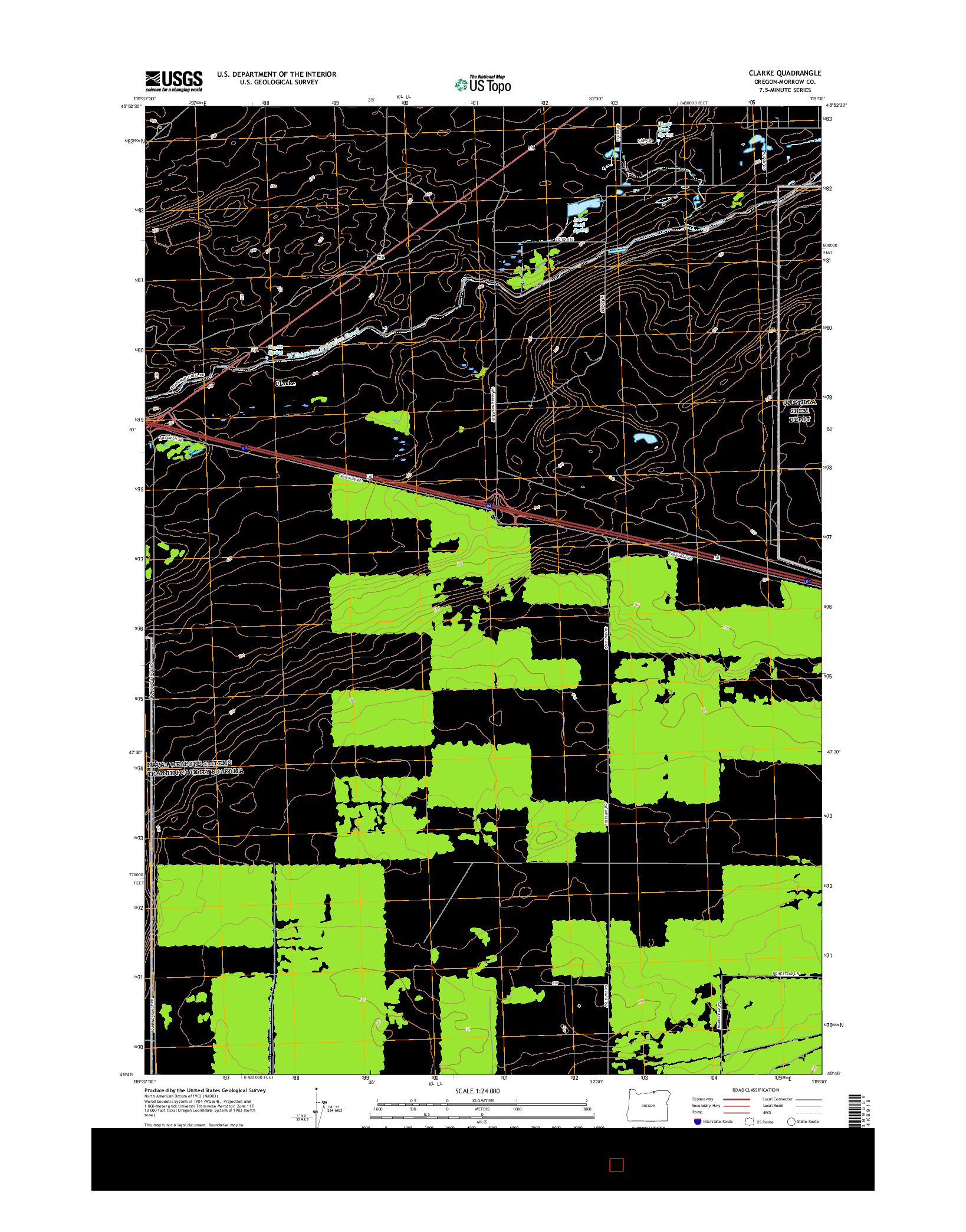 USGS US TOPO 7.5-MINUTE MAP FOR CLARKE, OR 2017