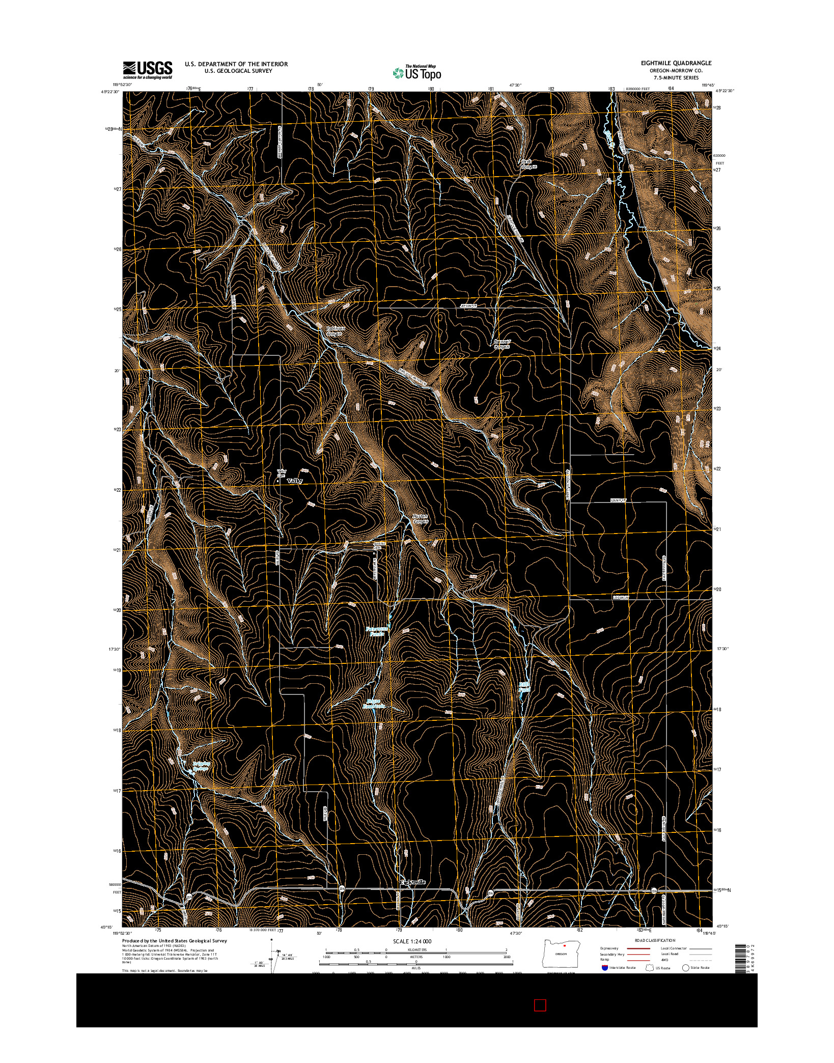 USGS US TOPO 7.5-MINUTE MAP FOR EIGHTMILE, OR 2017