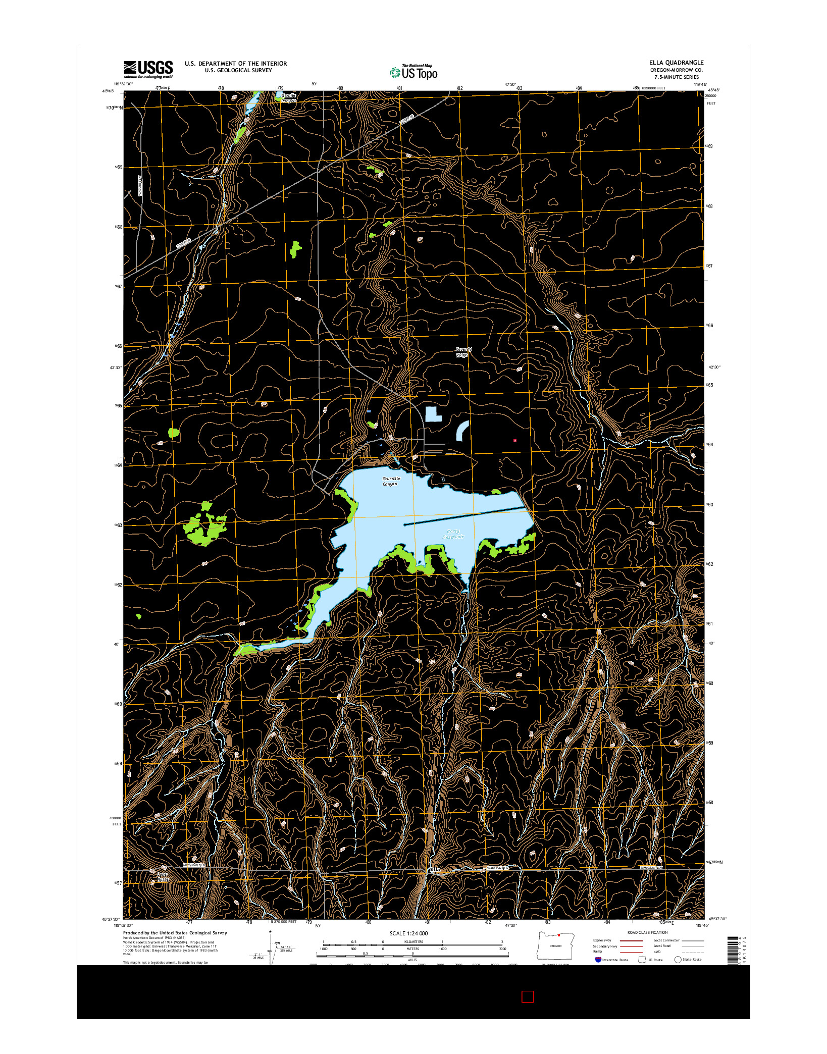 USGS US TOPO 7.5-MINUTE MAP FOR ELLA, OR 2017