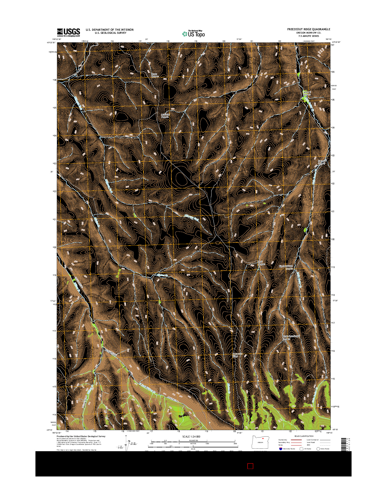 USGS US TOPO 7.5-MINUTE MAP FOR FREEZEOUT RIDGE, OR 2017