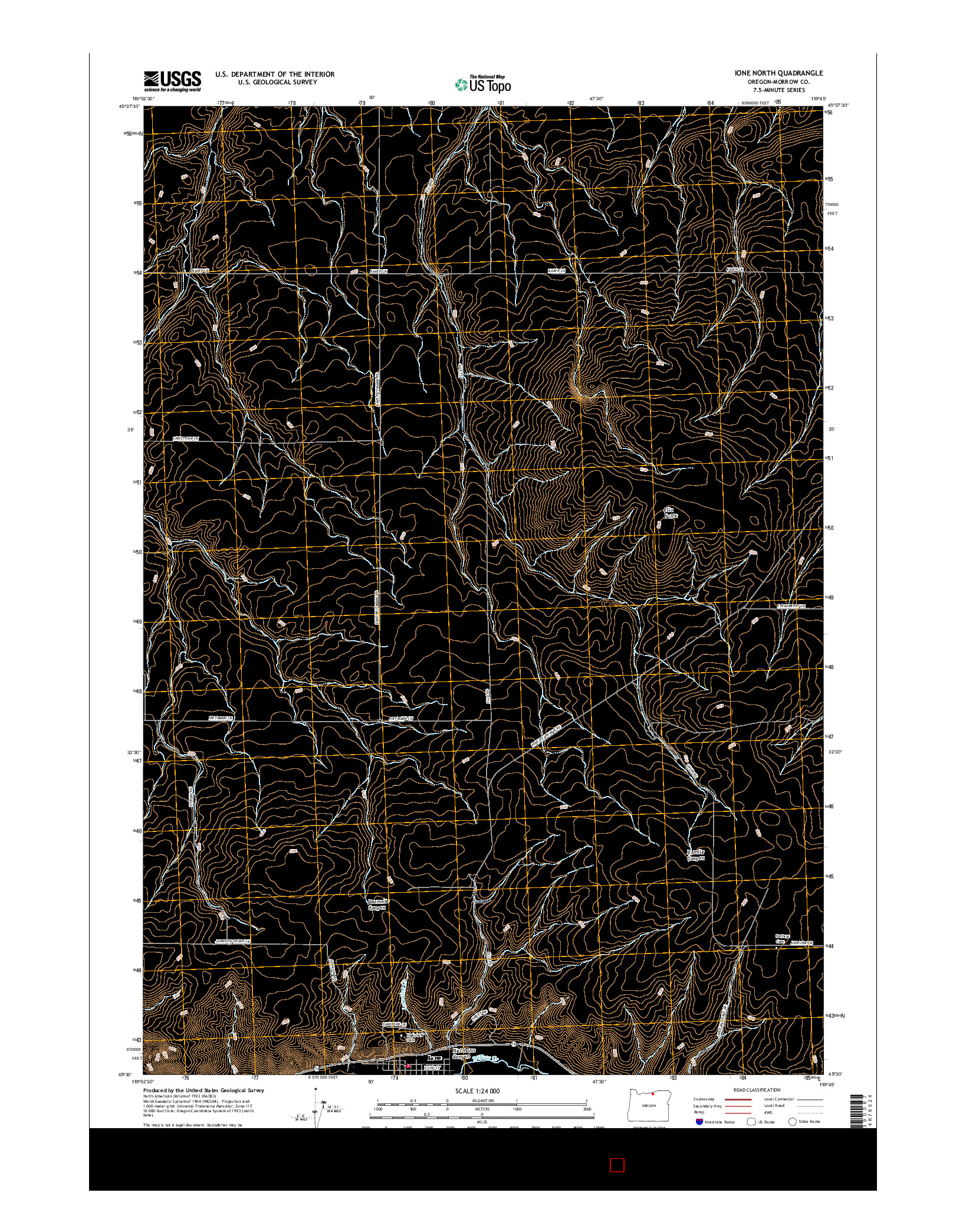 USGS US TOPO 7.5-MINUTE MAP FOR IONE NORTH, OR 2017