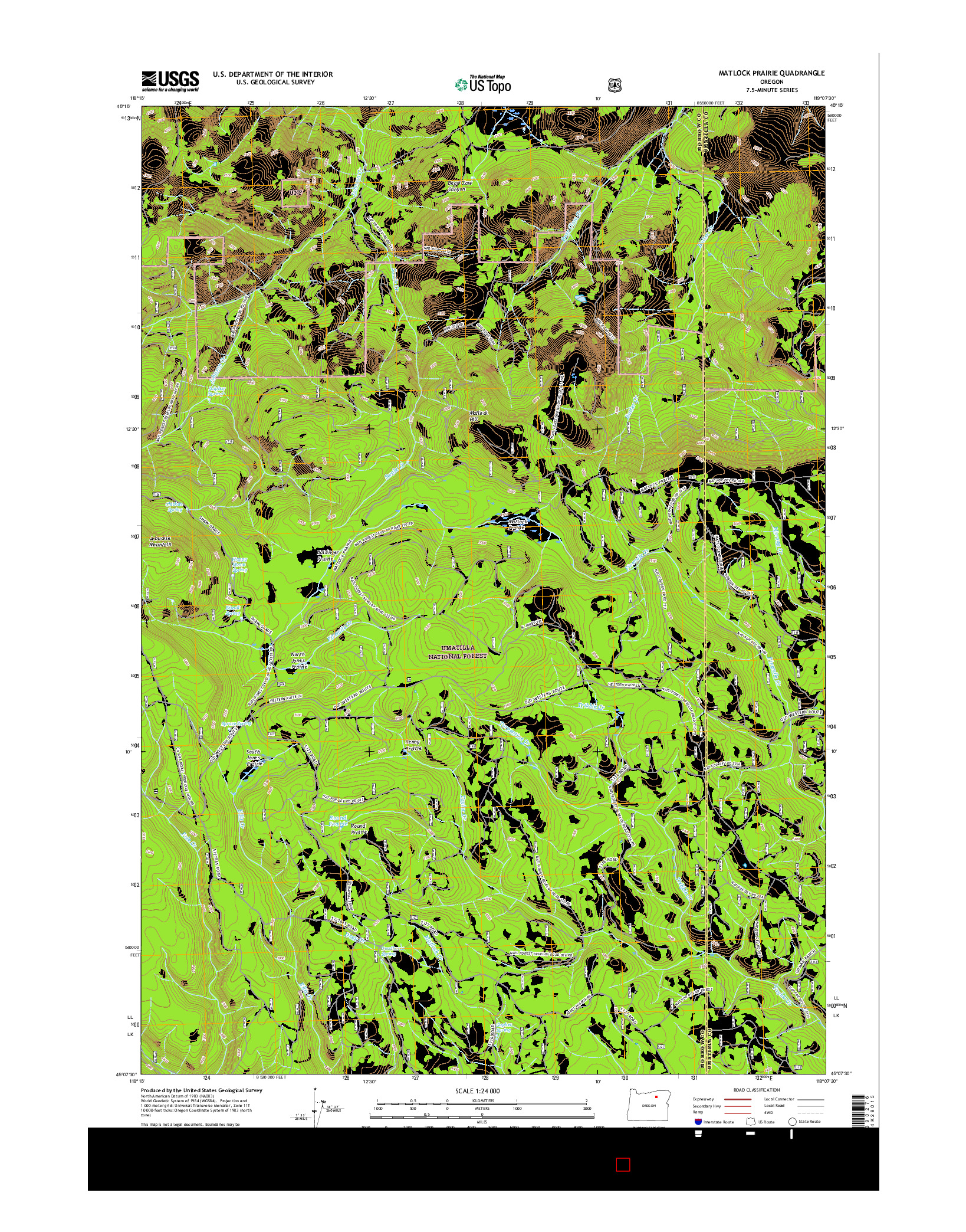 USGS US TOPO 7.5-MINUTE MAP FOR MATLOCK PRAIRIE, OR 2017