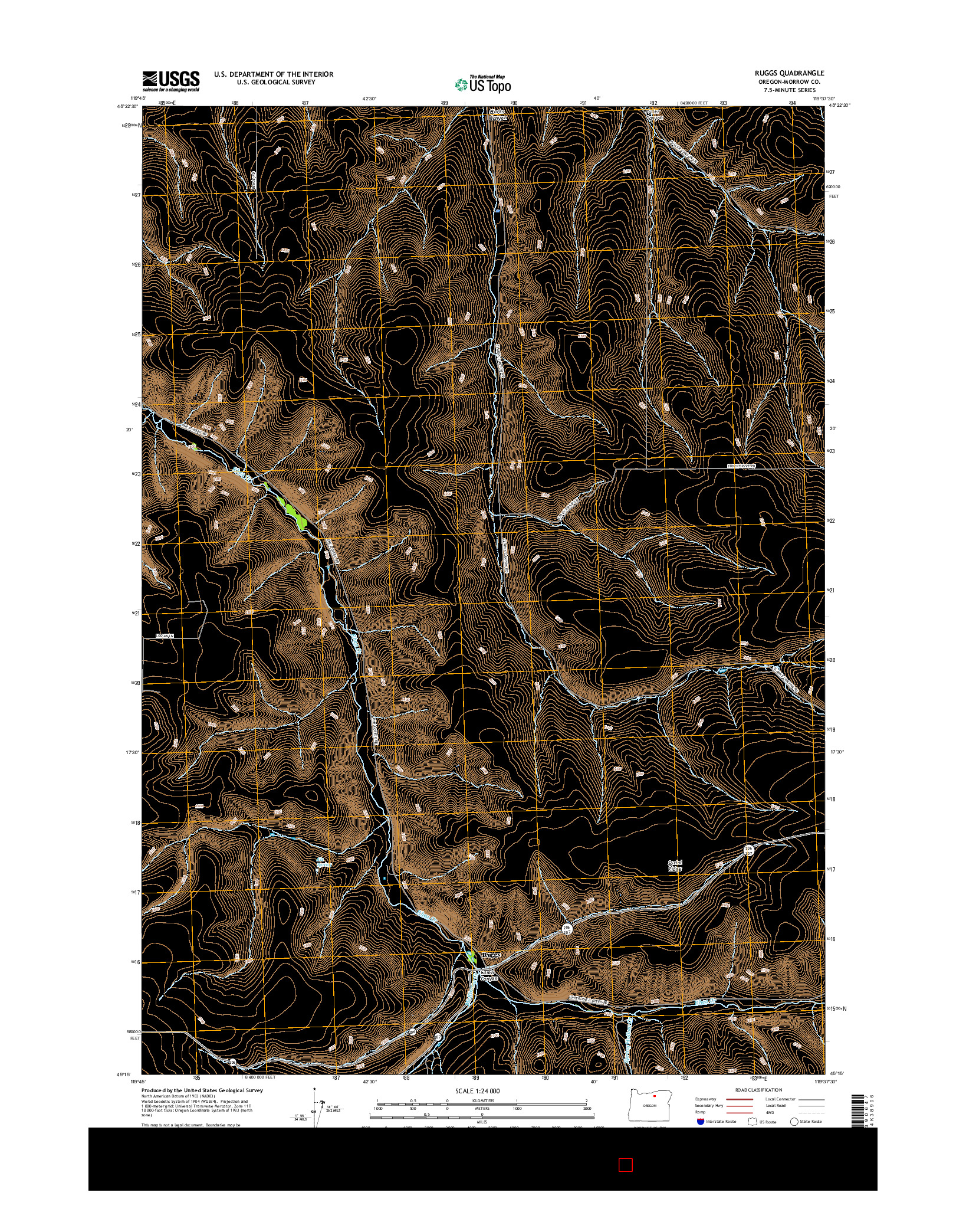 USGS US TOPO 7.5-MINUTE MAP FOR RUGGS, OR 2017