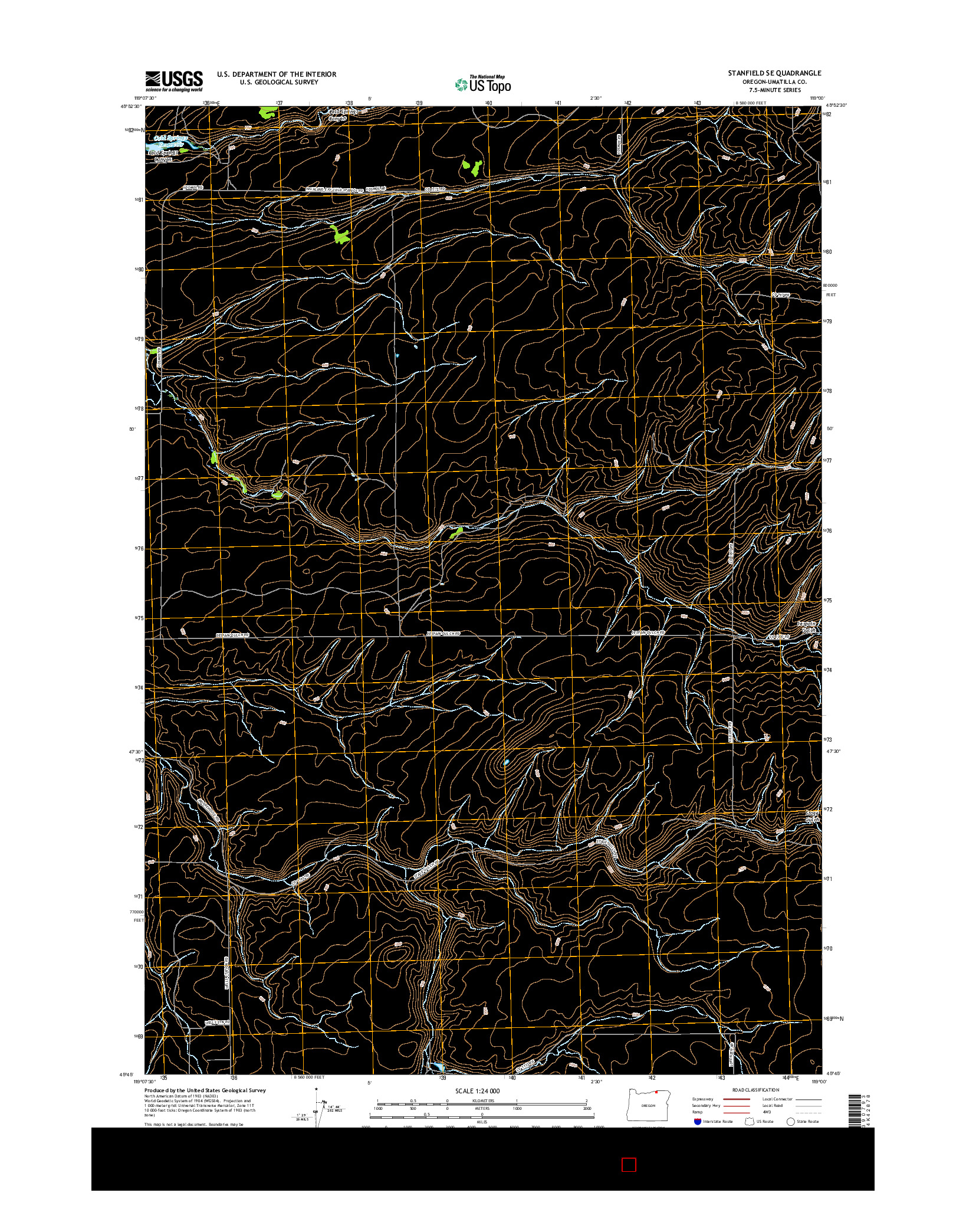 USGS US TOPO 7.5-MINUTE MAP FOR STANFIELD SE, OR 2017