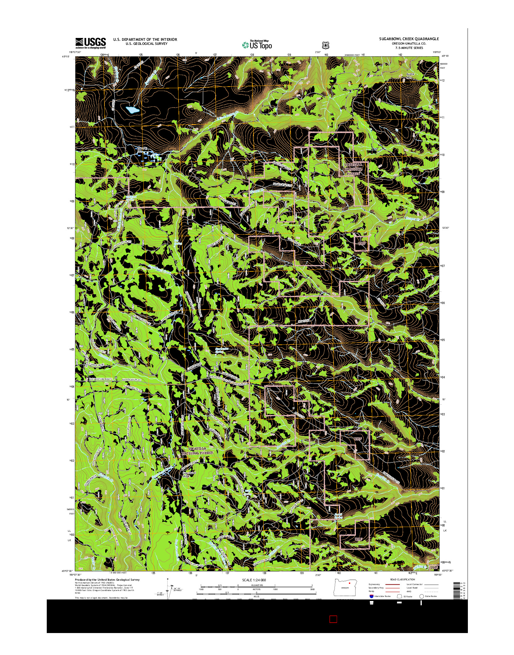 USGS US TOPO 7.5-MINUTE MAP FOR SUGARBOWL CREEK, OR 2017