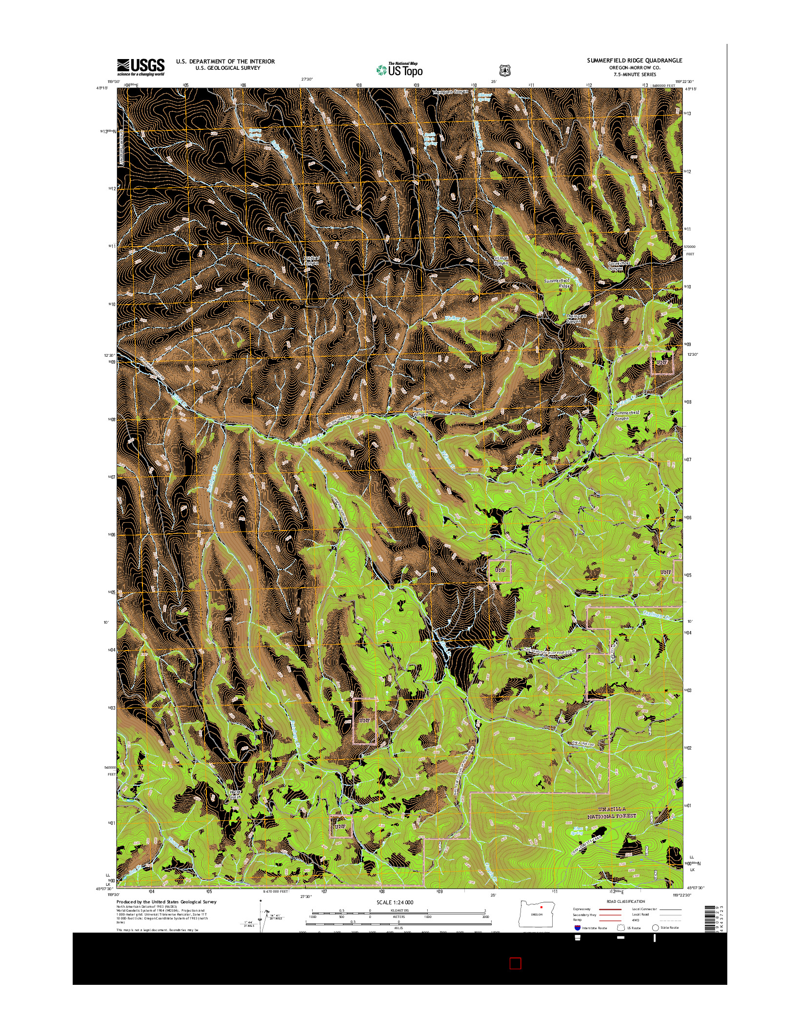 USGS US TOPO 7.5-MINUTE MAP FOR SUMMERFIELD RIDGE, OR 2017