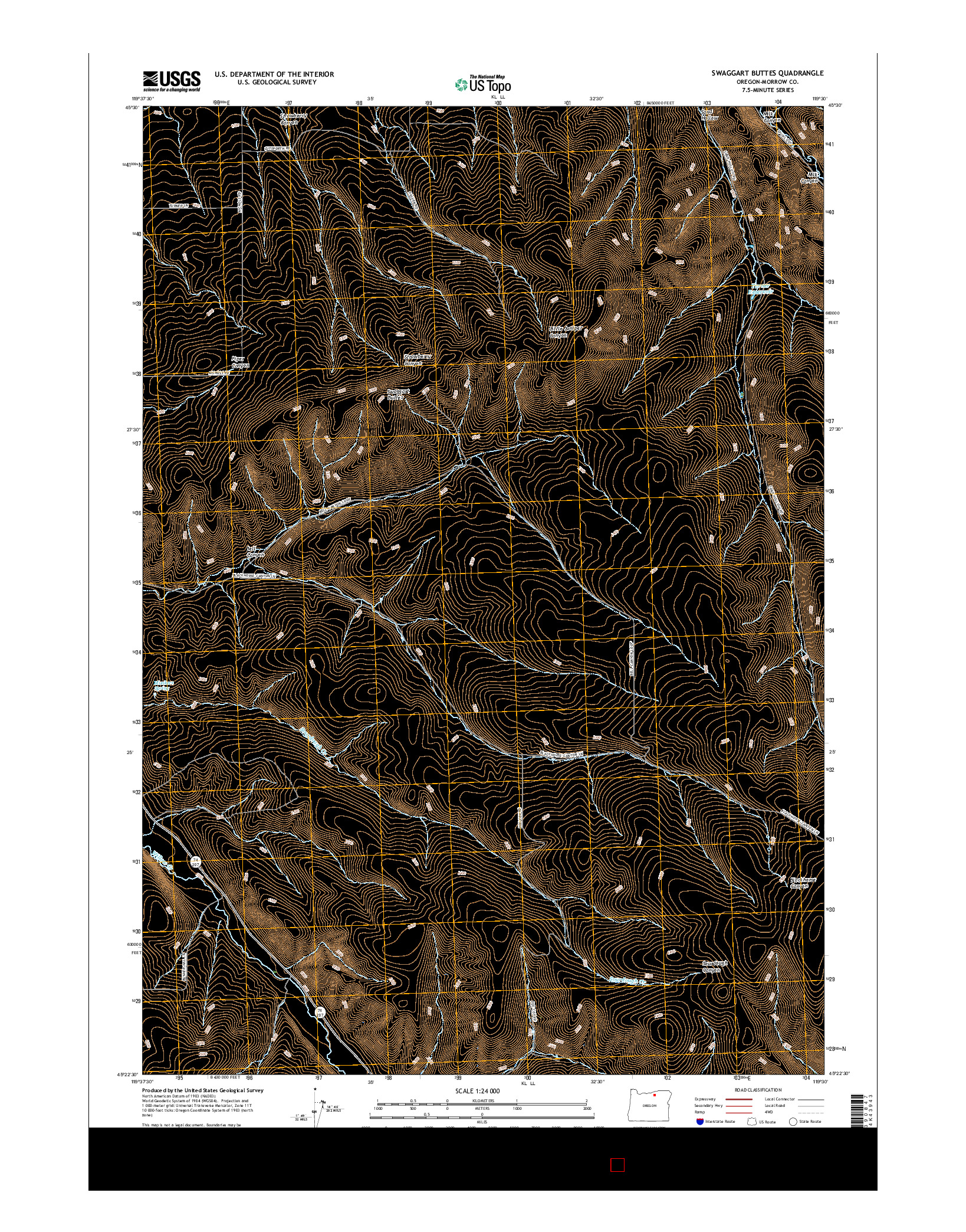USGS US TOPO 7.5-MINUTE MAP FOR SWAGGART BUTTES, OR 2017