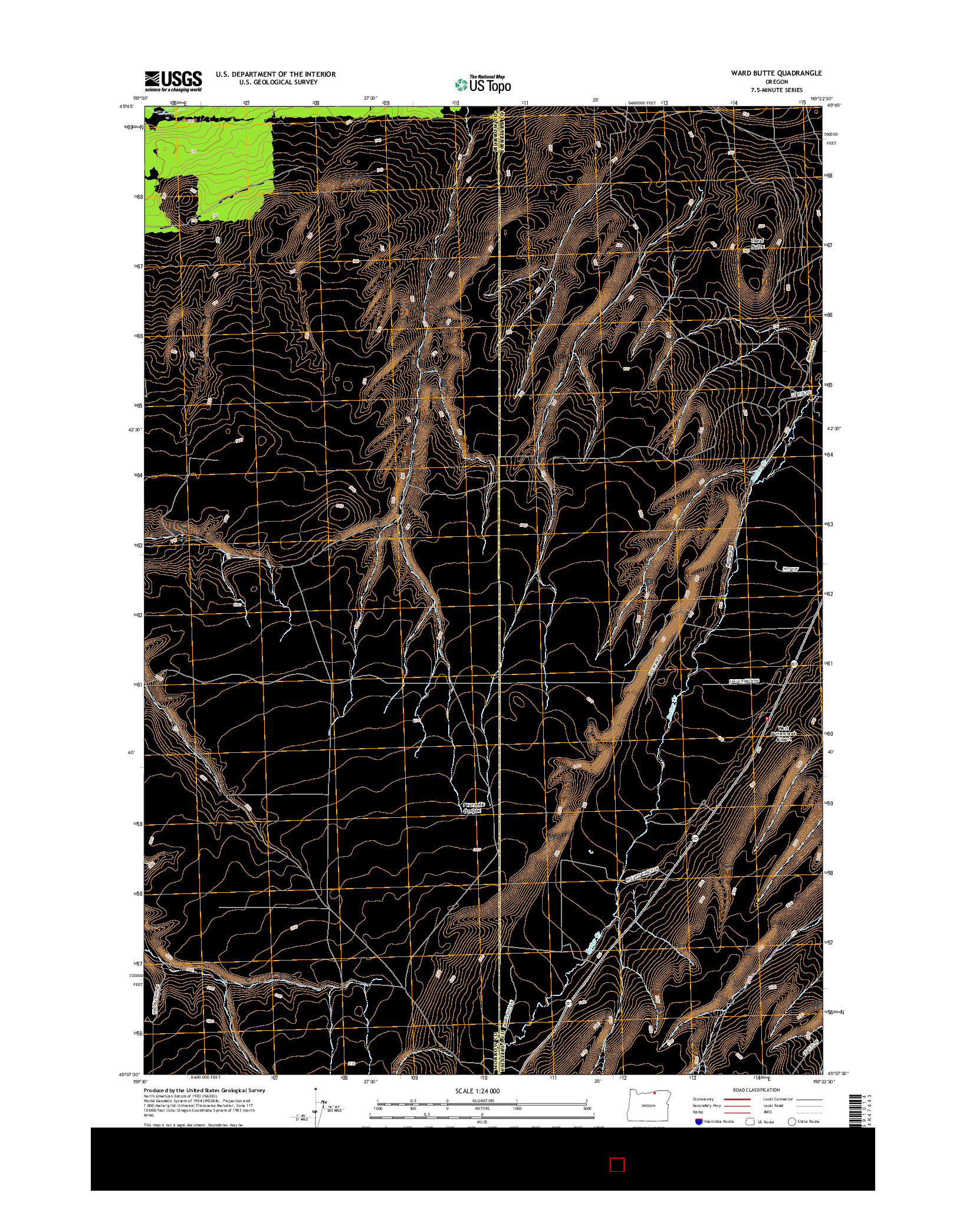 USGS US TOPO 7.5-MINUTE MAP FOR WARD BUTTE, OR 2017