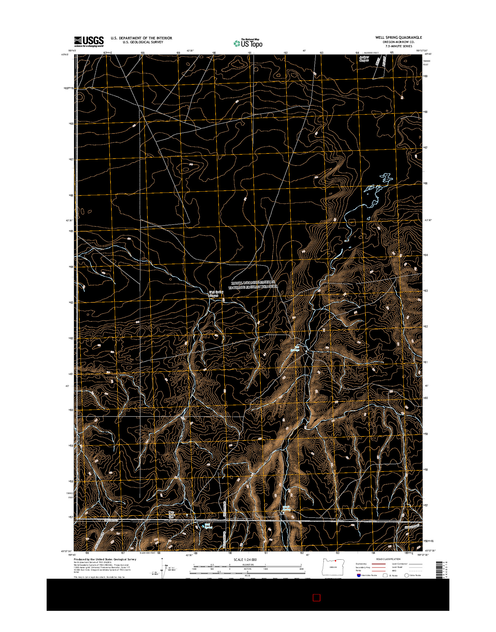 USGS US TOPO 7.5-MINUTE MAP FOR WELL SPRING, OR 2017