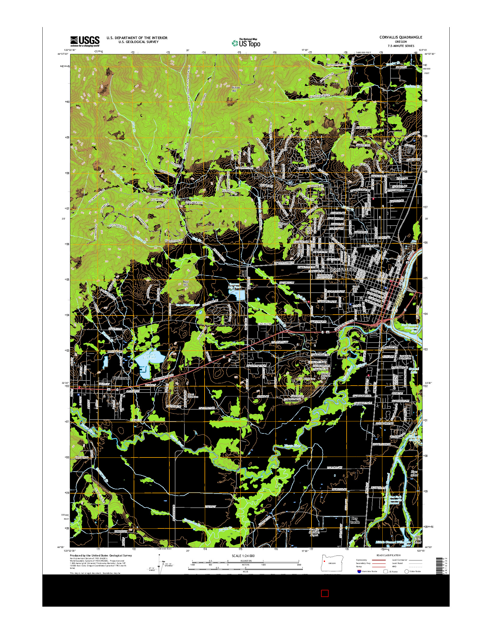 USGS US TOPO 7.5-MINUTE MAP FOR CORVALLIS, OR 2017