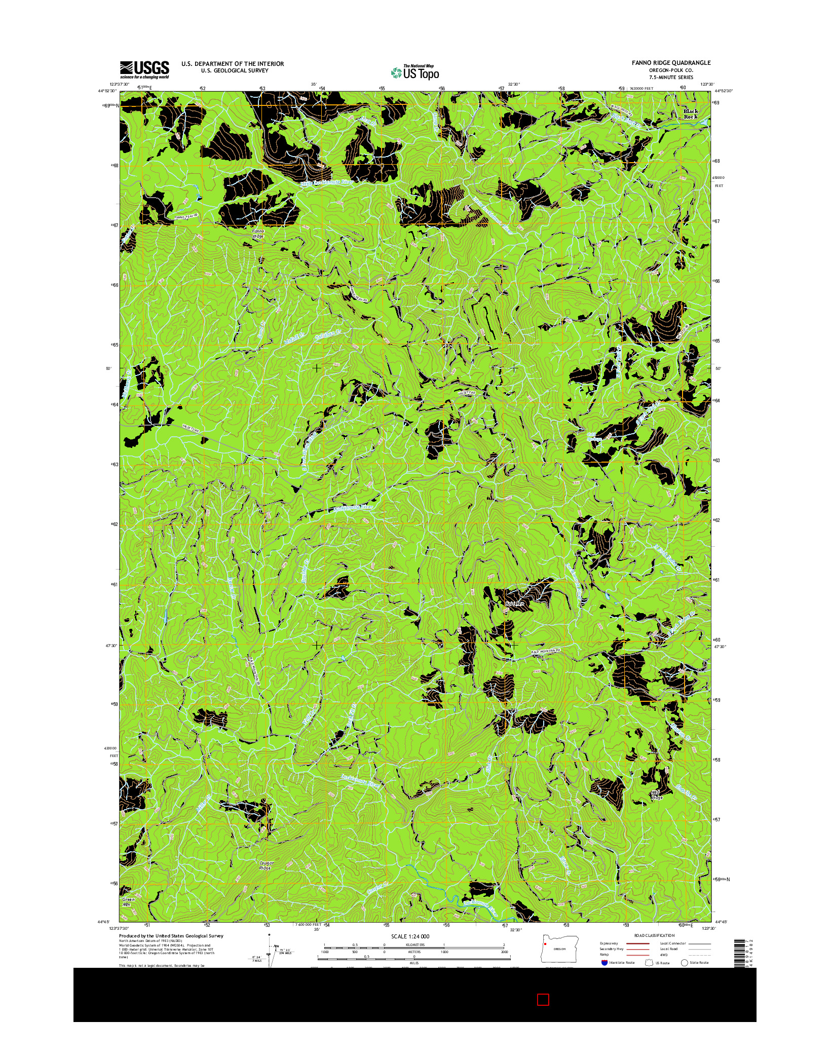 USGS US TOPO 7.5-MINUTE MAP FOR FANNO RIDGE, OR 2017