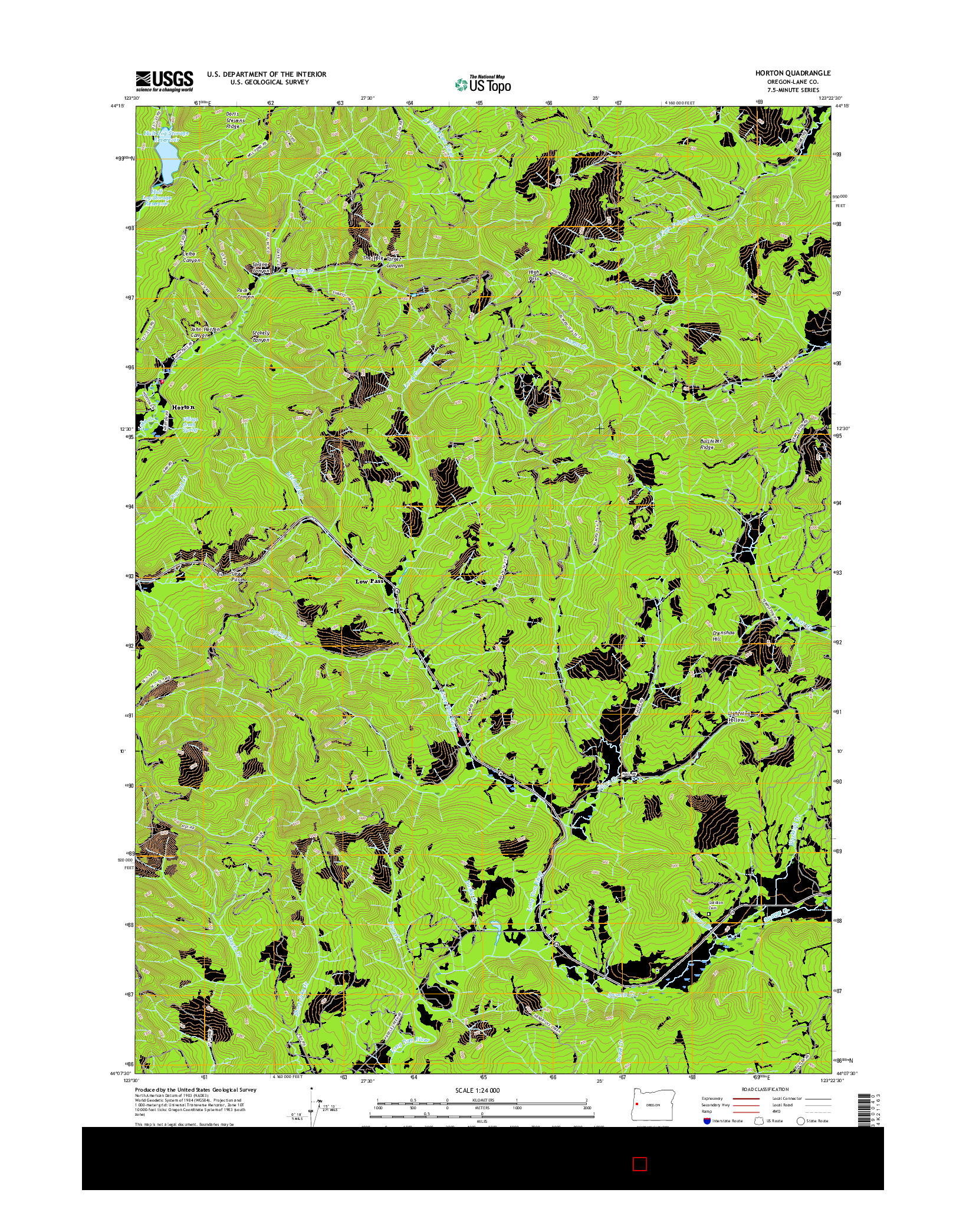 USGS US TOPO 7.5-MINUTE MAP FOR HORTON, OR 2017