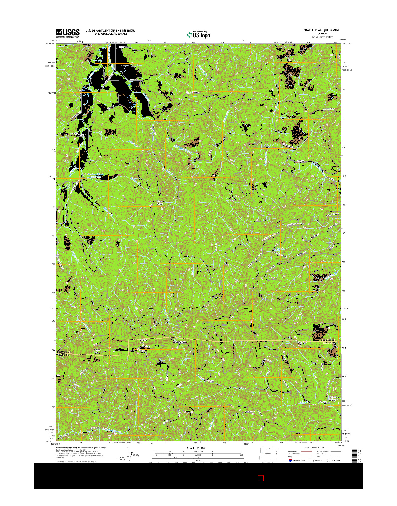 USGS US TOPO 7.5-MINUTE MAP FOR PRAIRIE PEAK, OR 2017