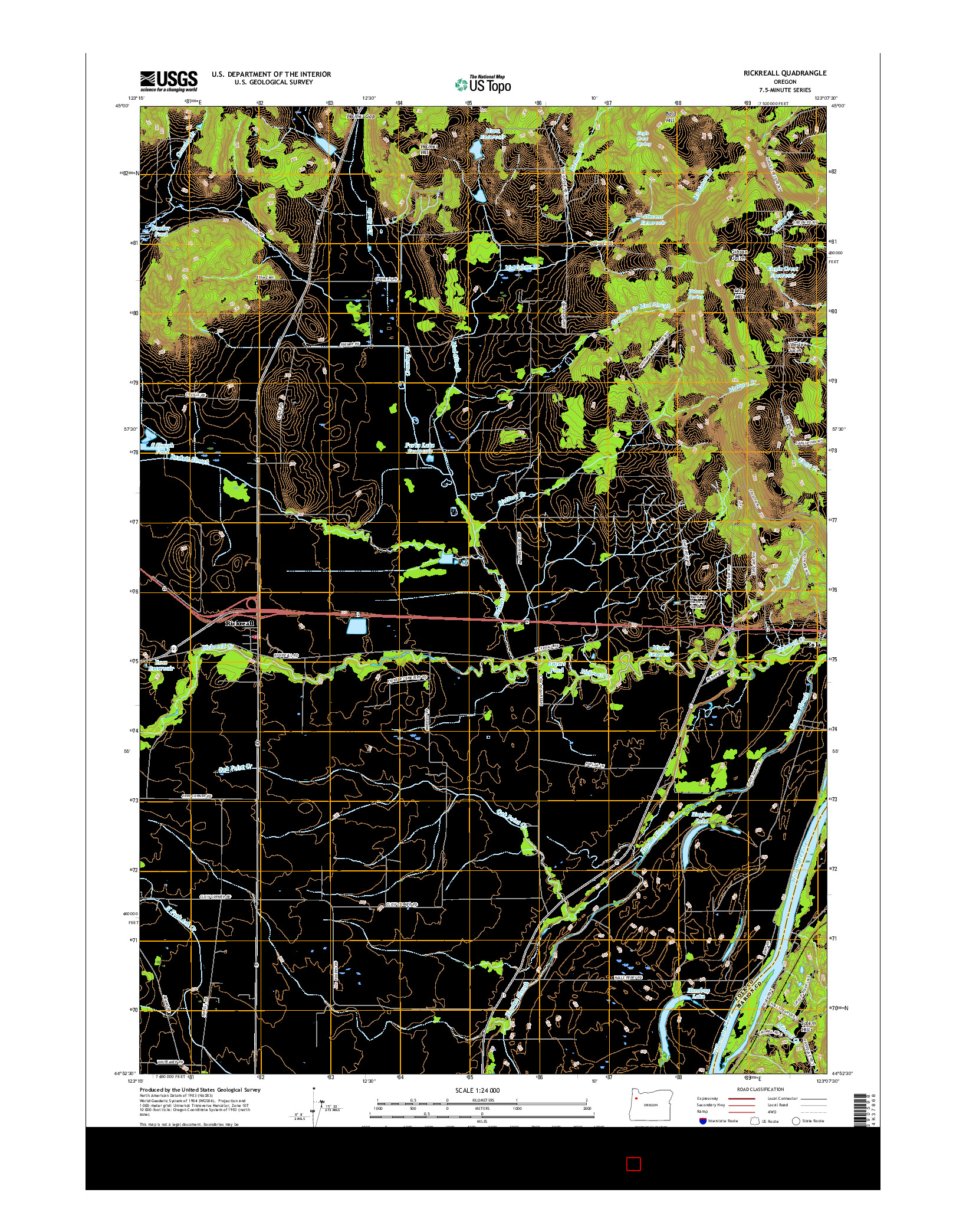 USGS US TOPO 7.5-MINUTE MAP FOR RICKREALL, OR 2017