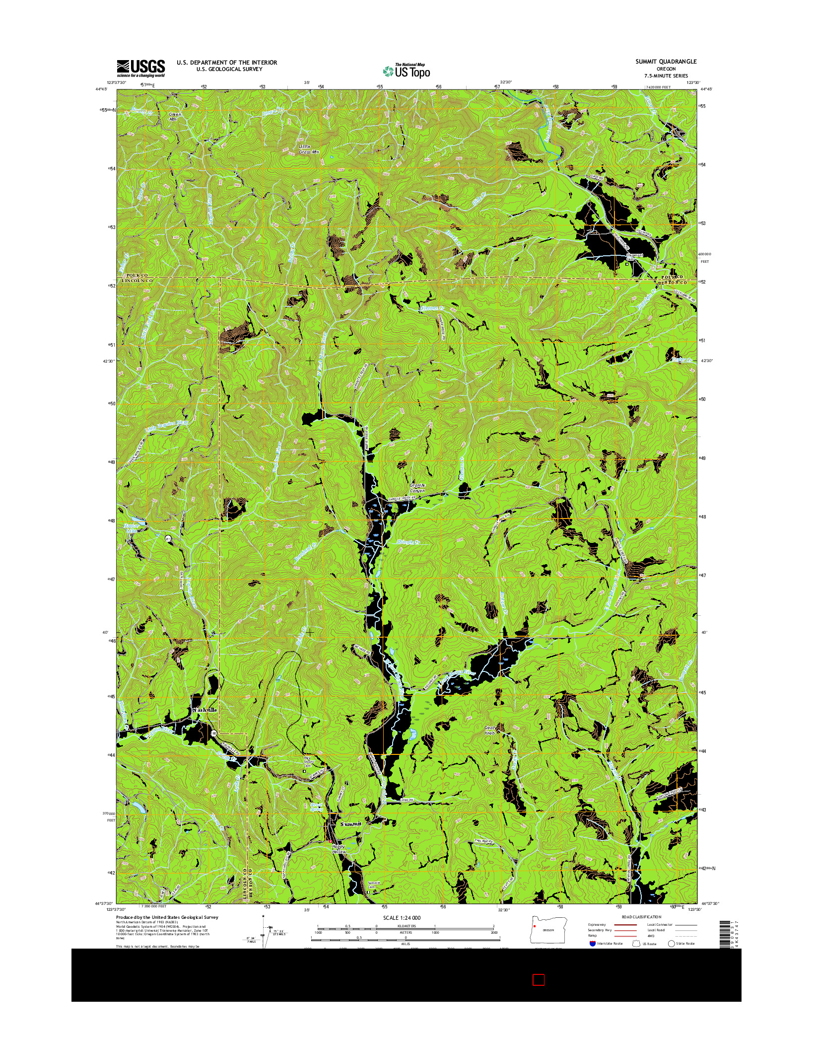 USGS US TOPO 7.5-MINUTE MAP FOR SUMMIT, OR 2017