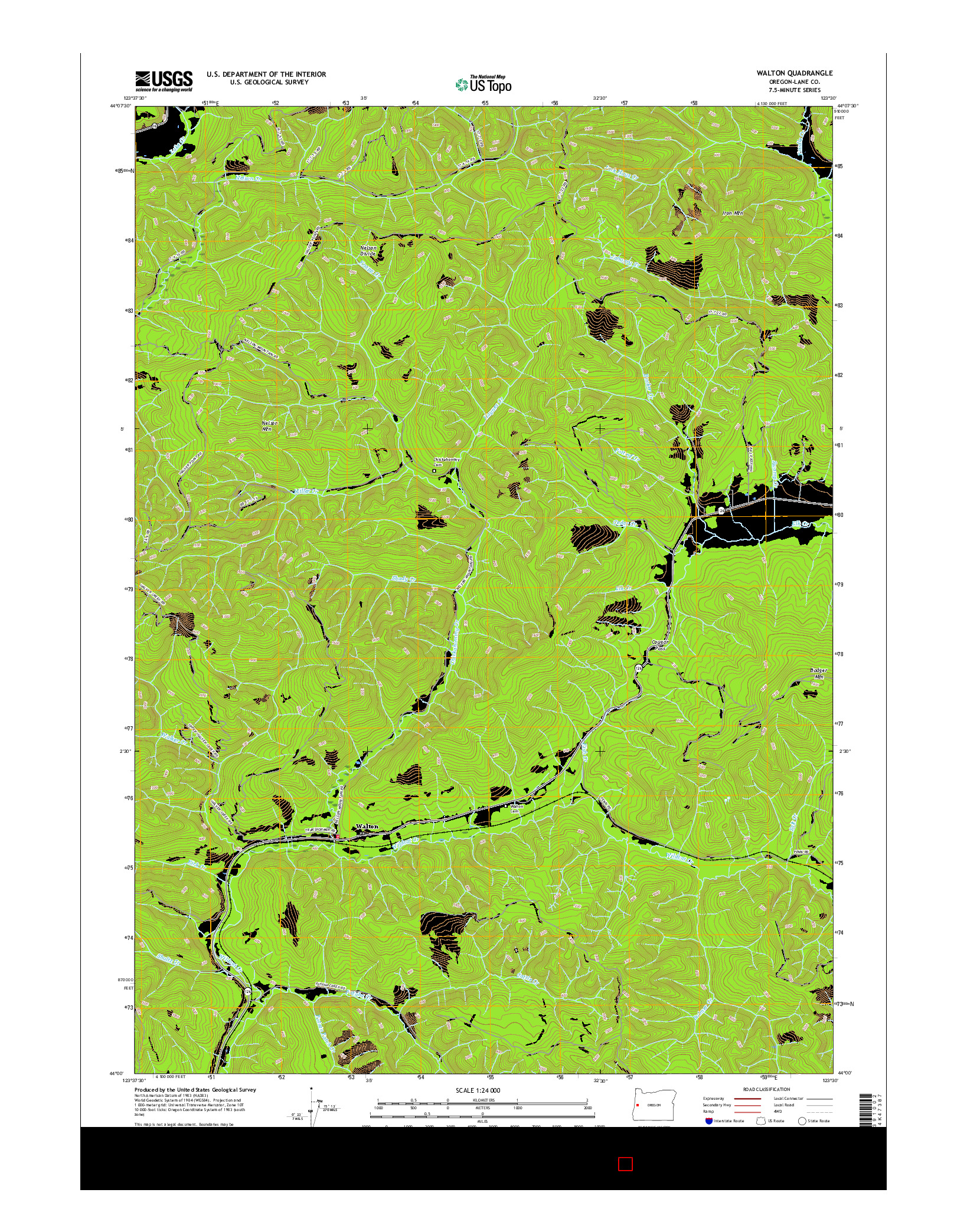 USGS US TOPO 7.5-MINUTE MAP FOR WALTON, OR 2017
