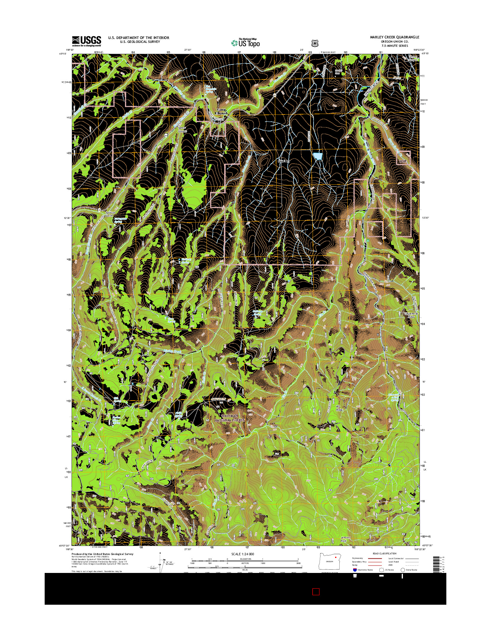 USGS US TOPO 7.5-MINUTE MAP FOR MARLEY CREEK, OR 2017