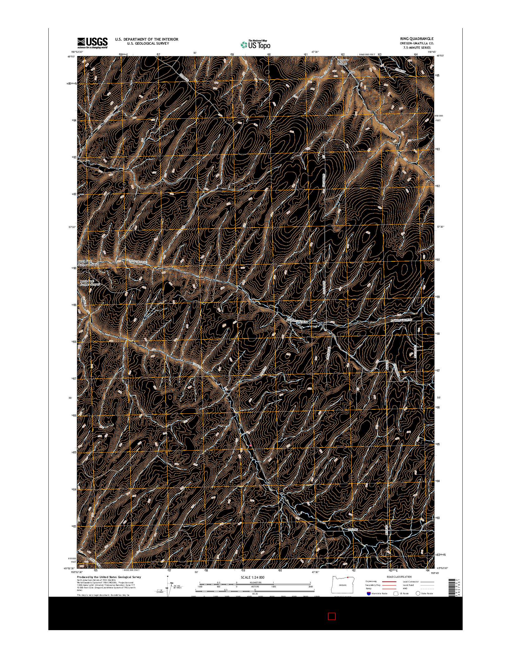 USGS US TOPO 7.5-MINUTE MAP FOR RING, OR 2017