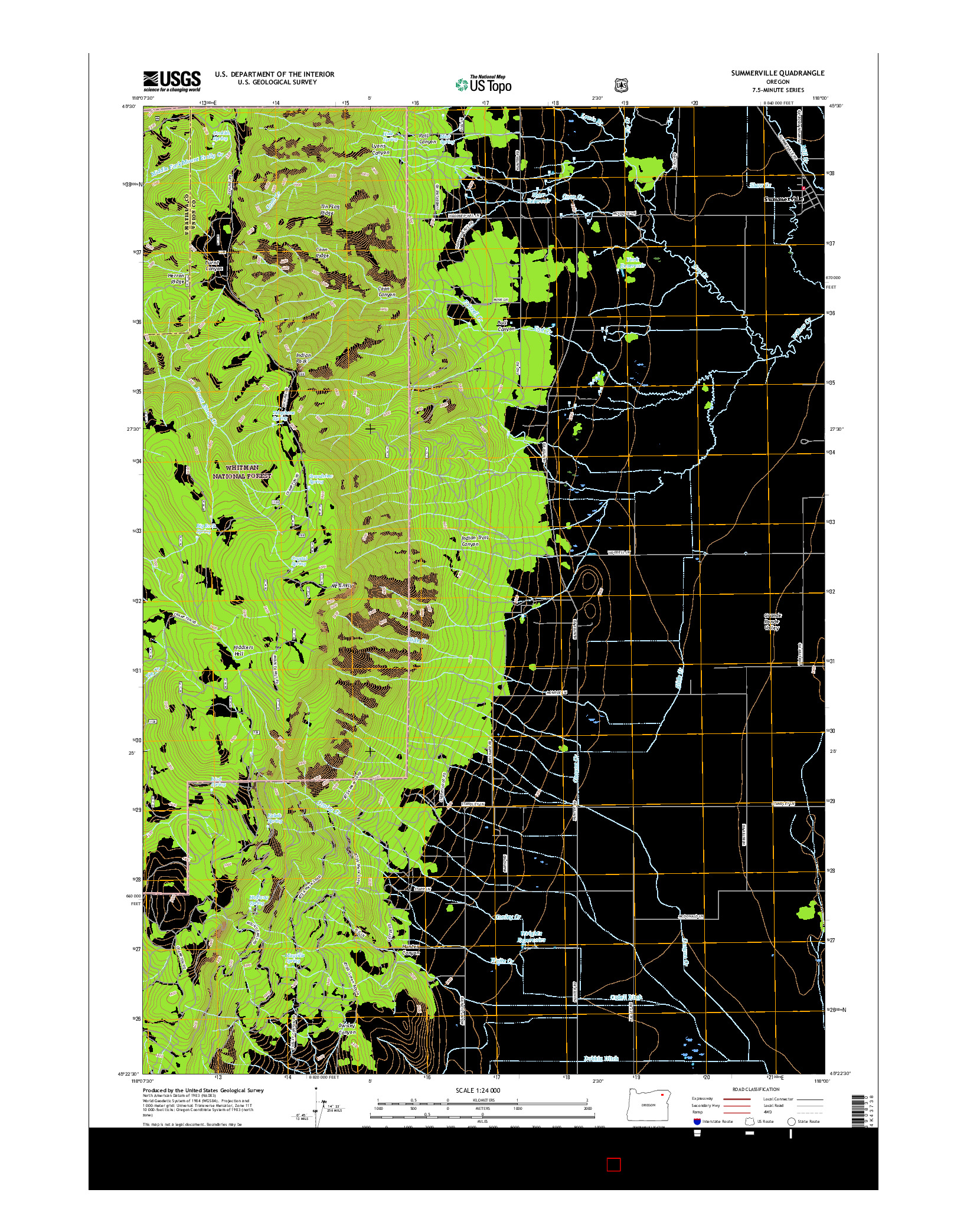 USGS US TOPO 7.5-MINUTE MAP FOR SUMMERVILLE, OR 2017