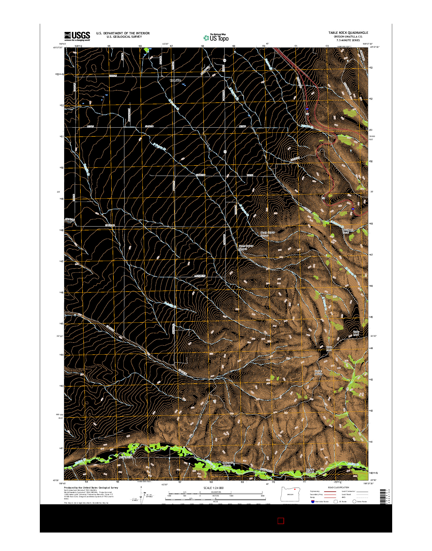 USGS US TOPO 7.5-MINUTE MAP FOR TABLE ROCK, OR 2017