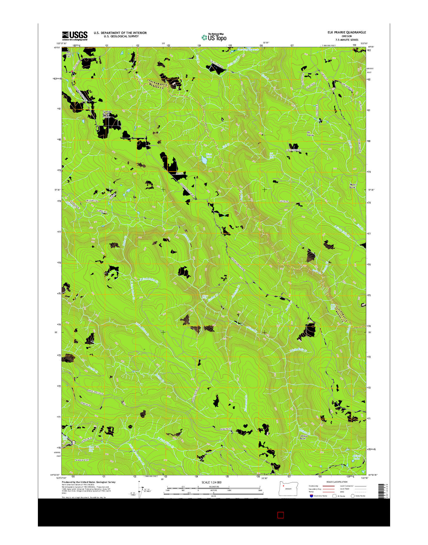 USGS US TOPO 7.5-MINUTE MAP FOR ELK PRAIRIE, OR 2017